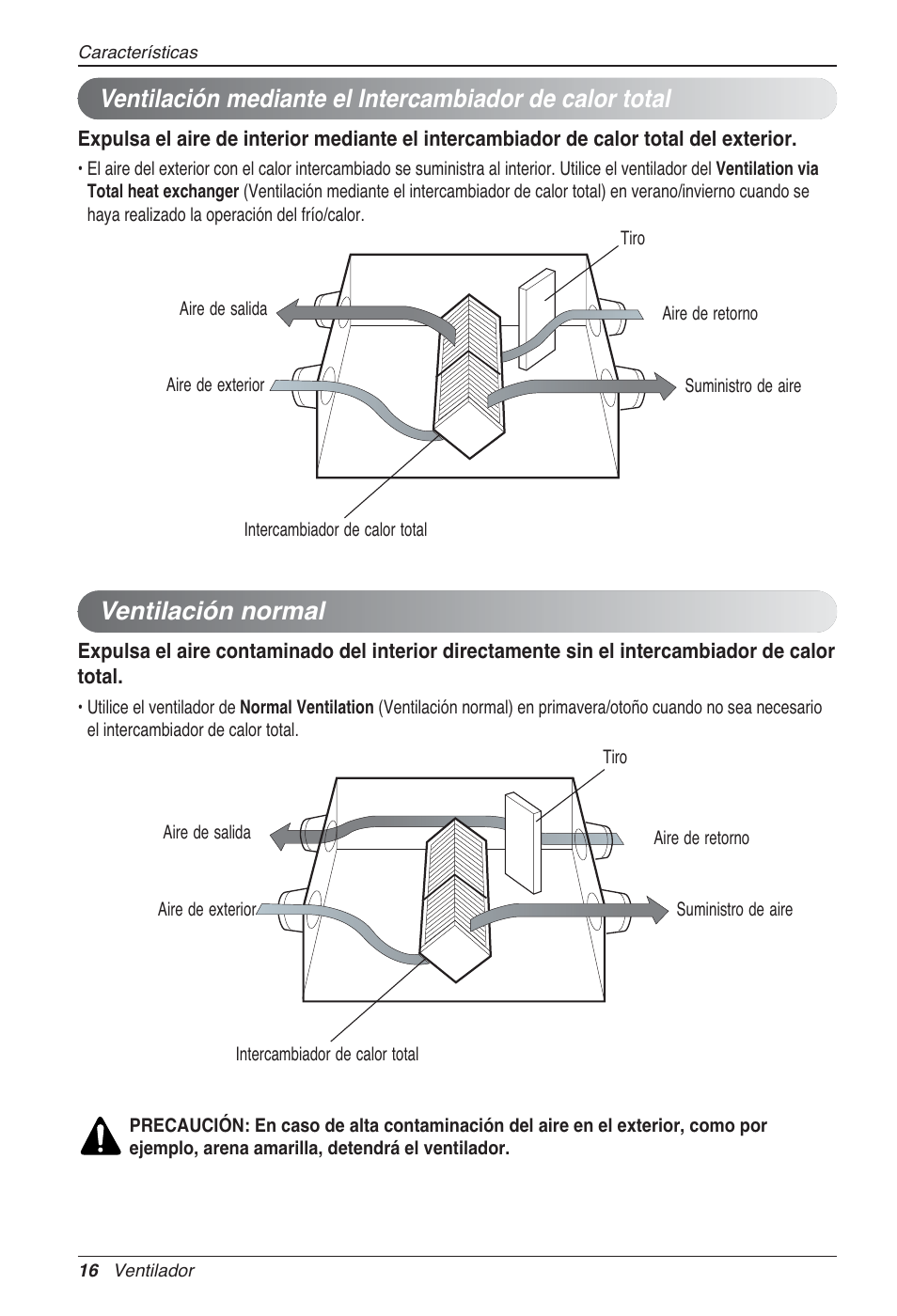 Ventilación normal | LG LZ-H200GBA2 User Manual | Page 60 / 419