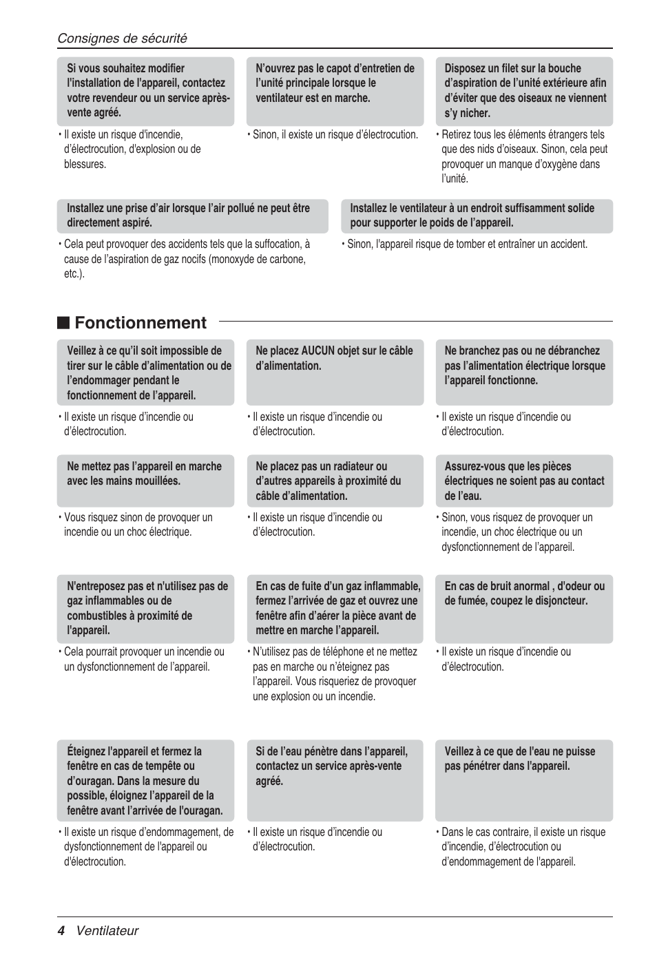 N fonctionnement | LG LZ-H200GBA2 User Manual | Page 70 / 419