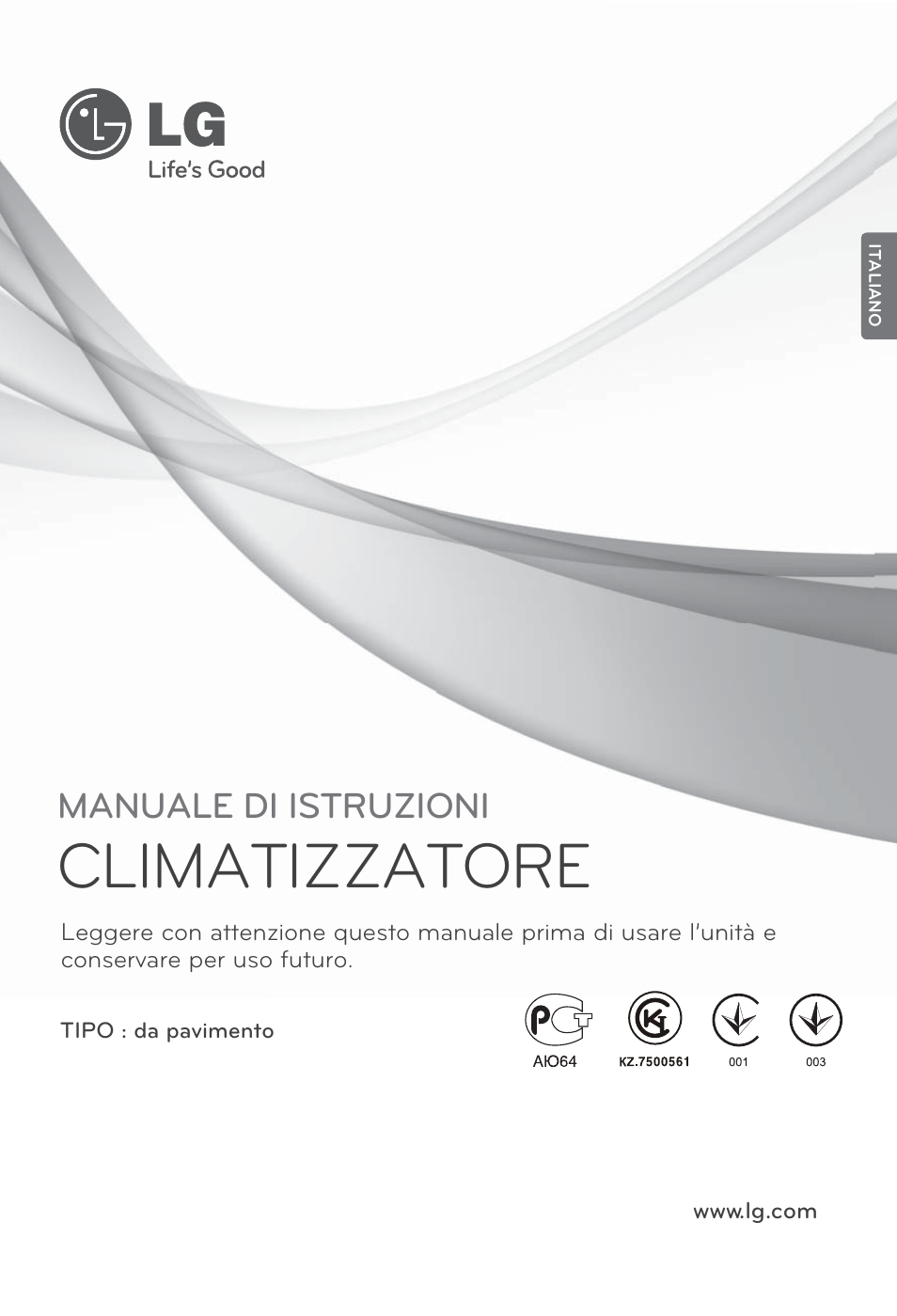 Climatizzatore, Manuale di istruzioni | LG P08AH User Manual | Page 19 / 91