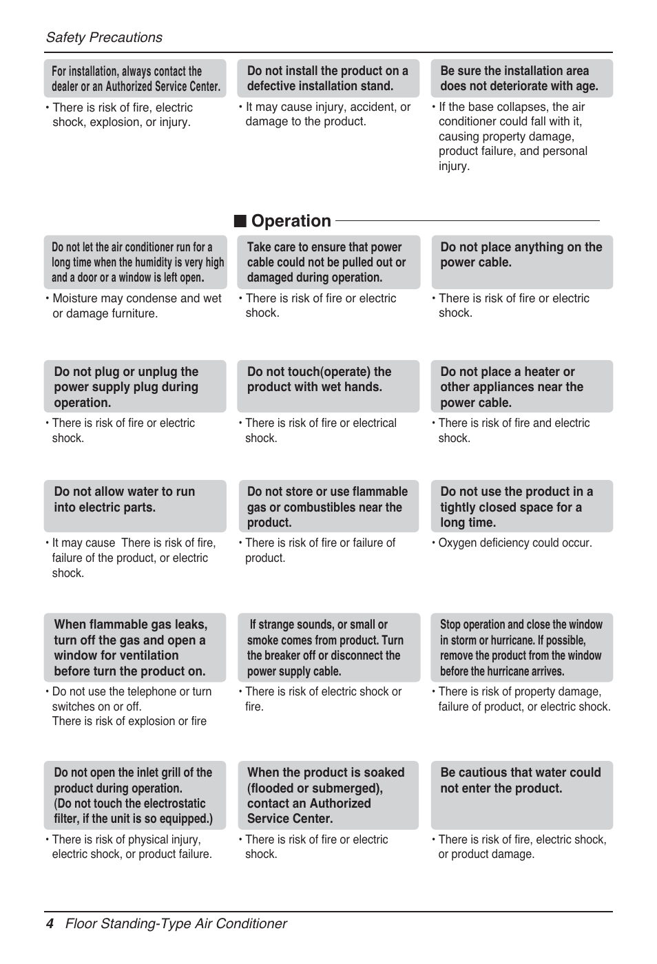 Operation | LG P08AH User Manual | Page 4 / 91