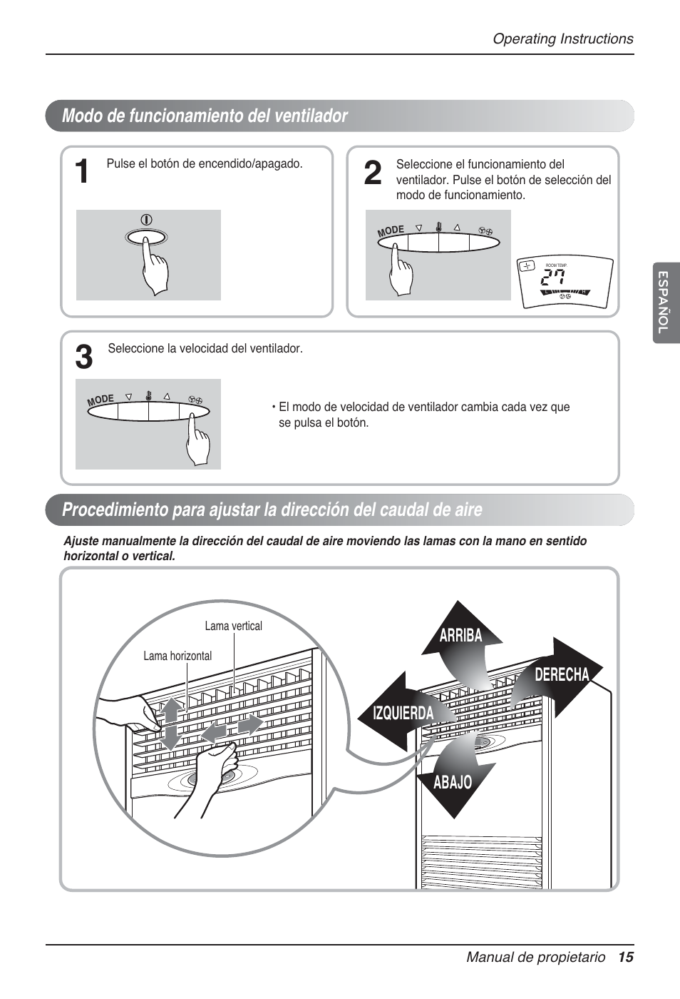 Arriba derecha abajo, Izquierda | LG P08AH User Manual | Page 51 / 91