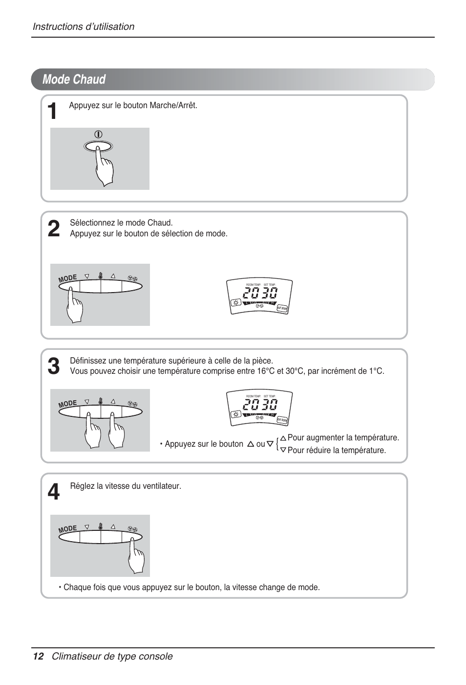 Mode chaud | LG P08AH User Manual | Page 66 / 91