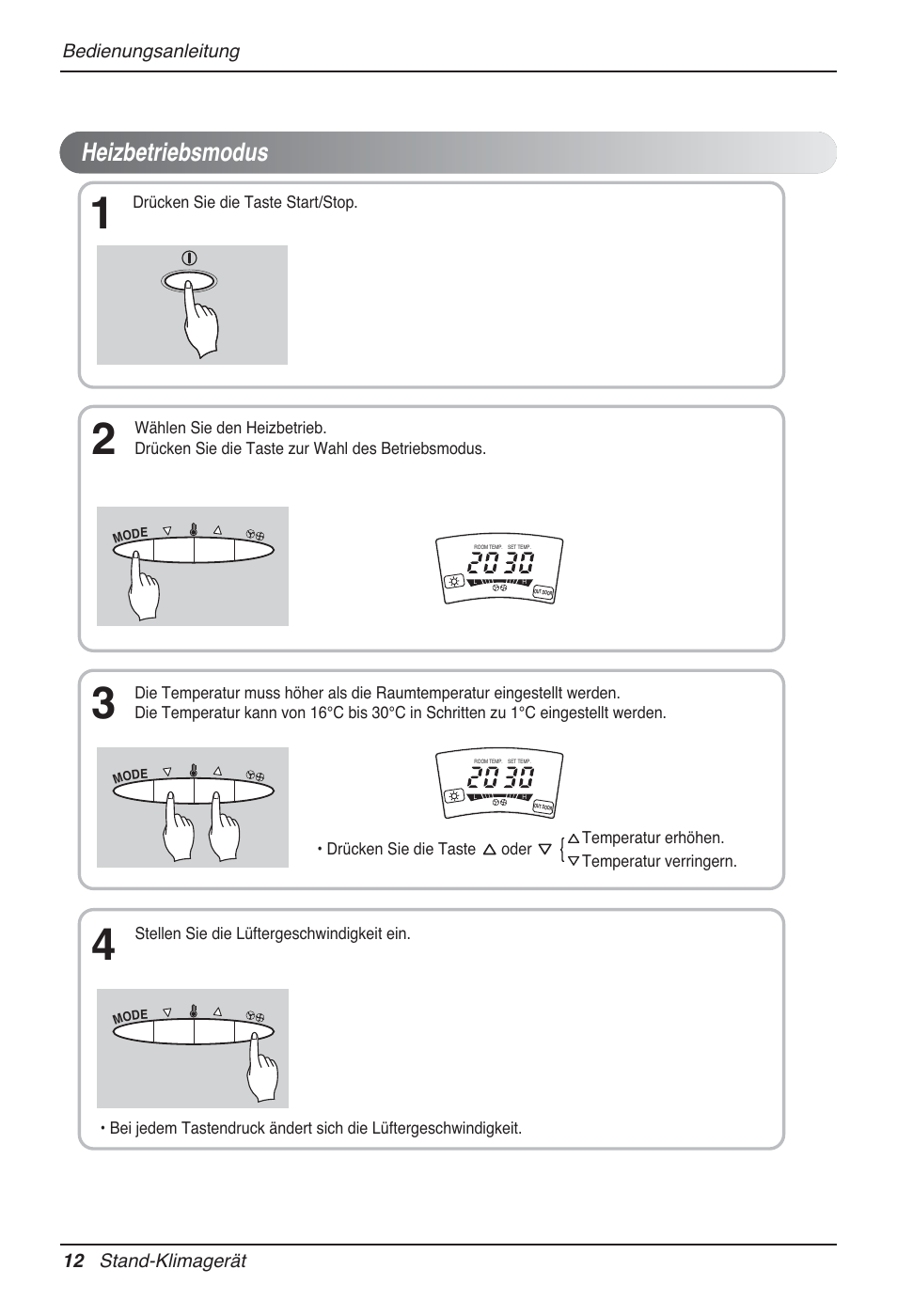 Heizbetriebsmodus | LG P08AH User Manual | Page 84 / 91