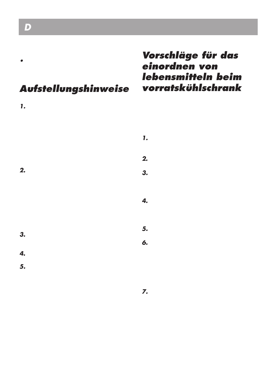 Gebrauchsanweisung d, Aufstellungshinweise | Beko LBI 2201 User Manual | Page 19 / 55