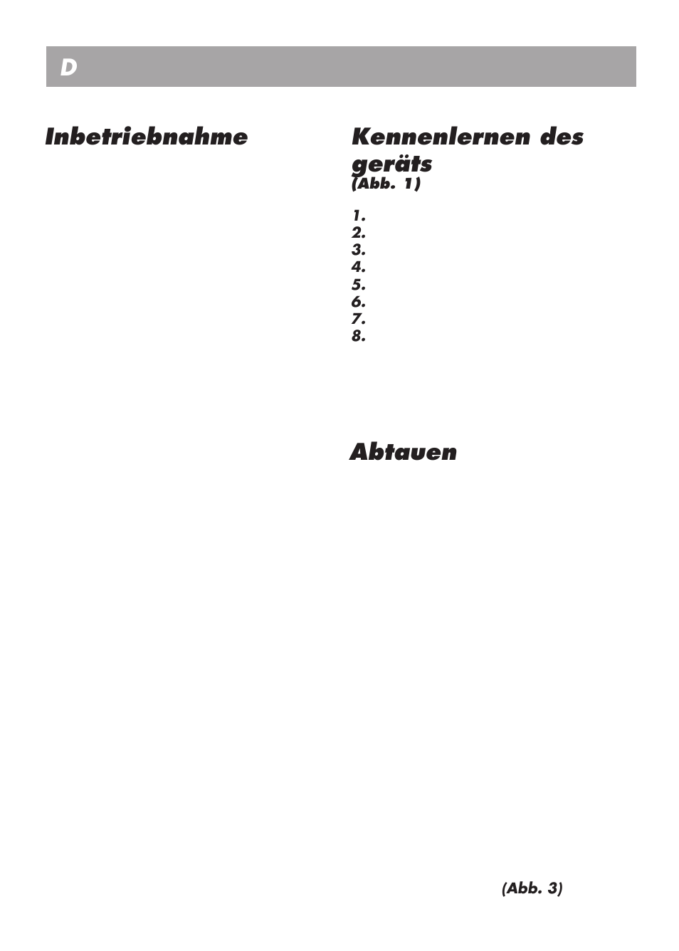 Gebrauchsanweisung d inbetriebnahme, Abtauen, Kennenlernen des geräts | Beko LBI 2201 User Manual | Page 21 / 55