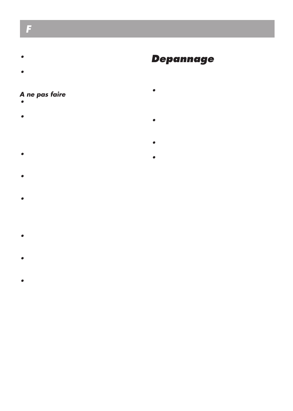 Notice d’emploi f, Depannage | Beko LBI 2201 User Manual | Page 32 / 55