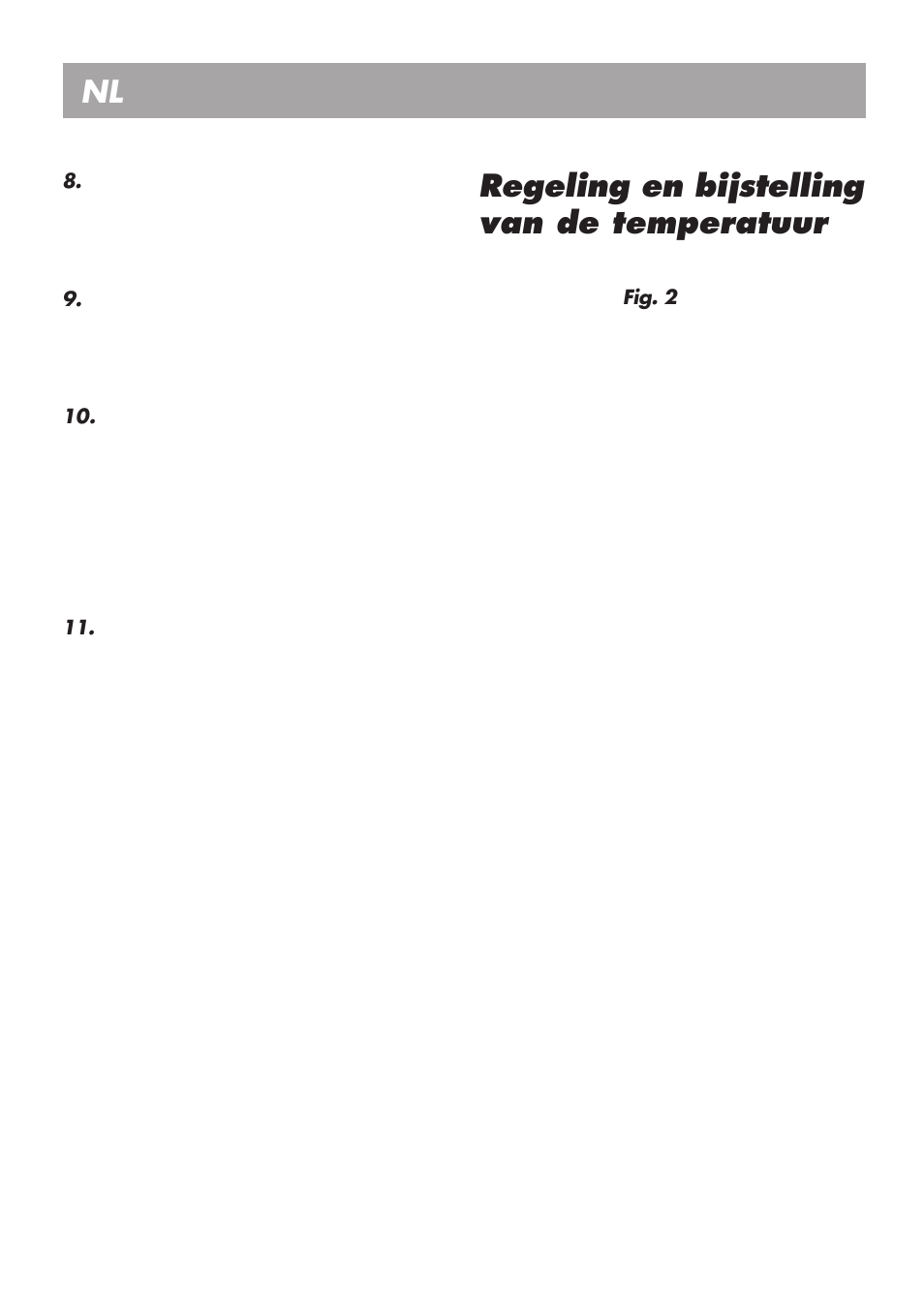 Regeling en bijstelling van de temperatuur, Gebruiksaanwijzing | Beko LBI 2201 User Manual | Page 36 / 55