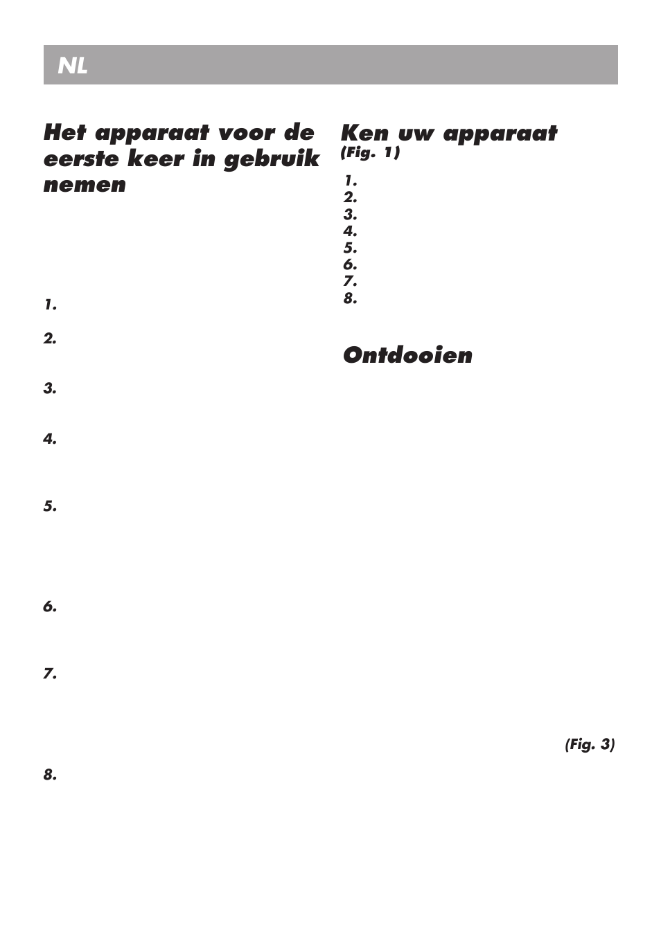 Ken uw apparaat, Ontdooien, Gebruiksaanwijzing | Beko LBI 2201 User Manual | Page 37 / 55