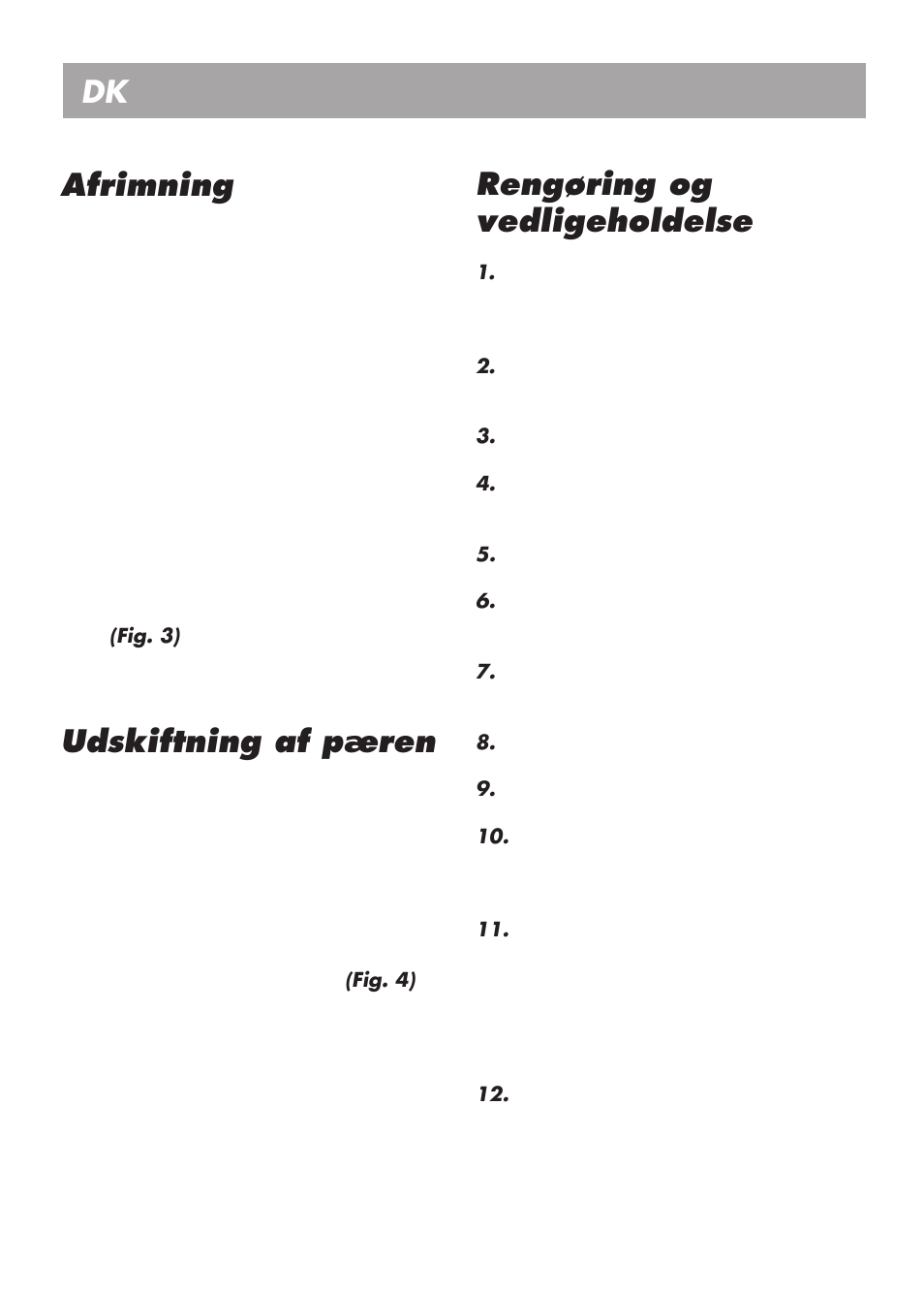 Brugsanvisning dk afrimning, Udskiftning af pæren, Rengøring og vedligeholdelse | Beko LBI 2201 User Manual | Page 45 / 55