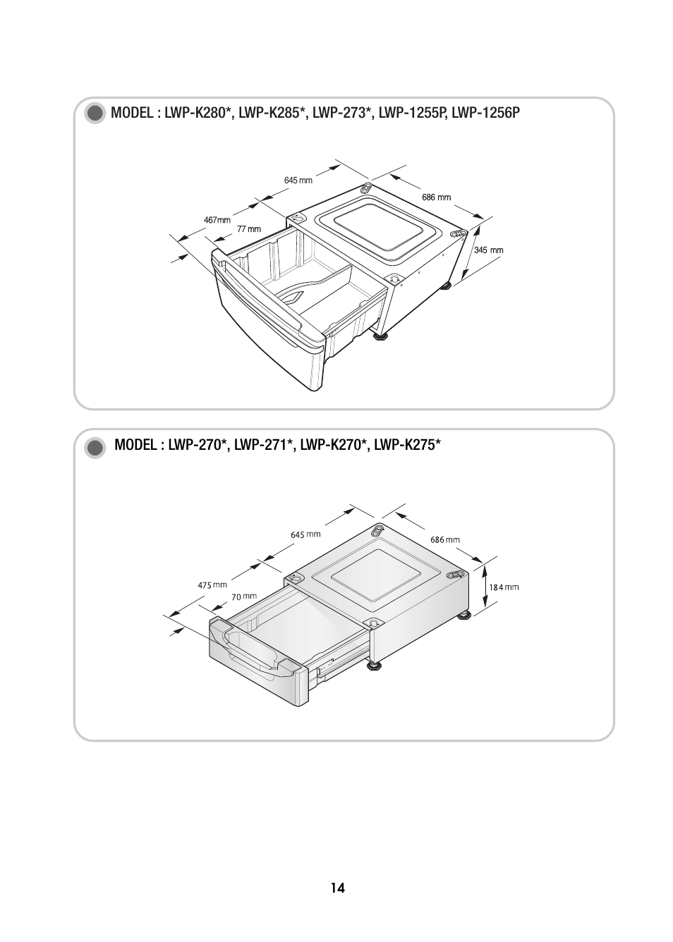 LG LWP-273W User Manual | Page 14 / 16