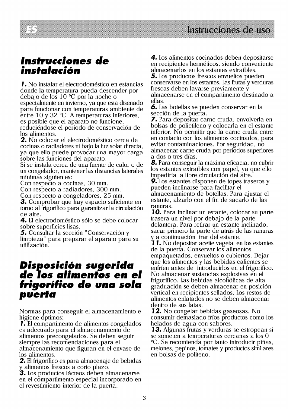 Instrucciones de uso lnsiru€€íones efe insiala€ión | Beko RBI 2301 User Manual | Page 45 / 72