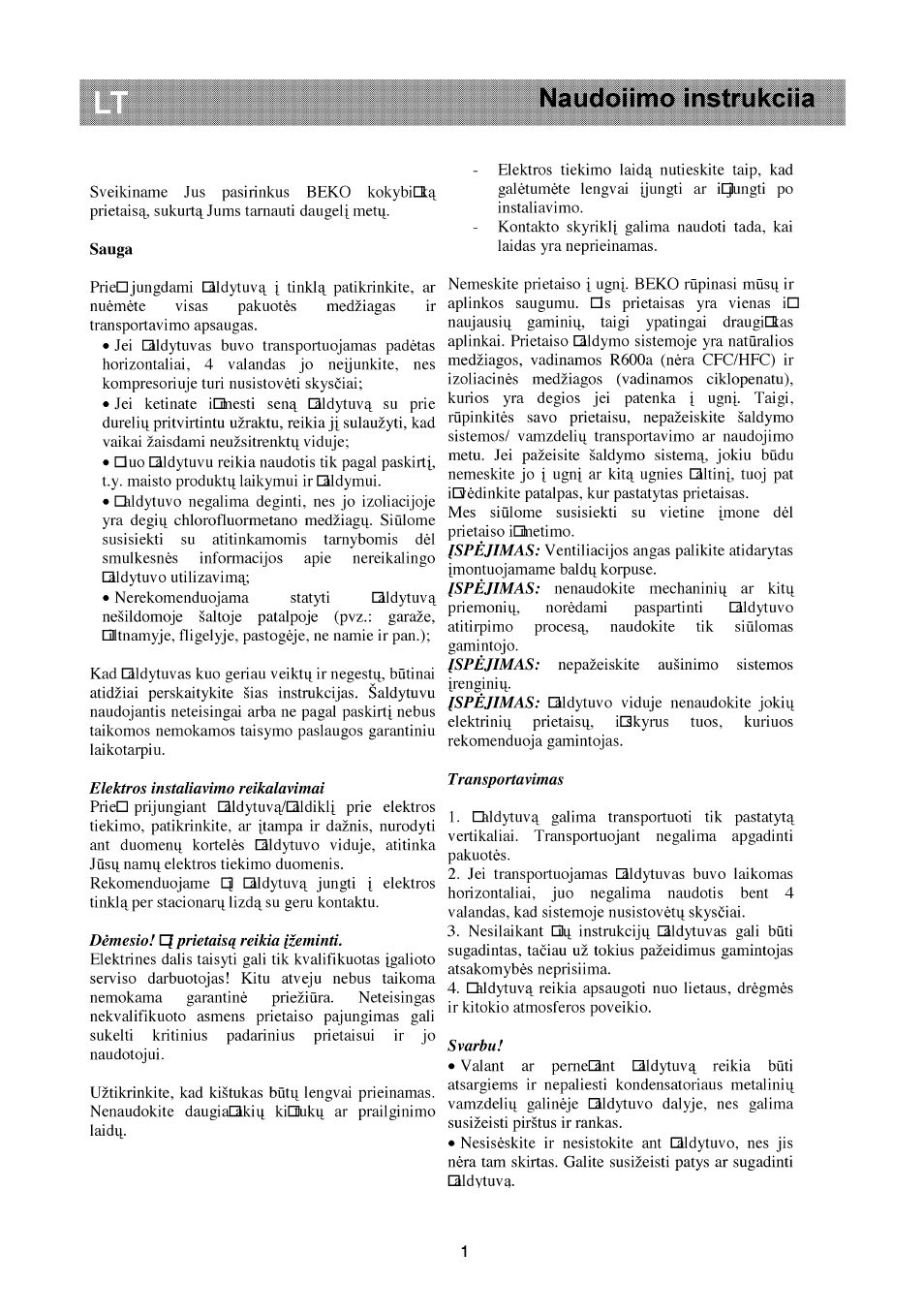 Nauctoiimo ínstrukciia | Beko RBI 2301 User Manual | Page 59 / 72
