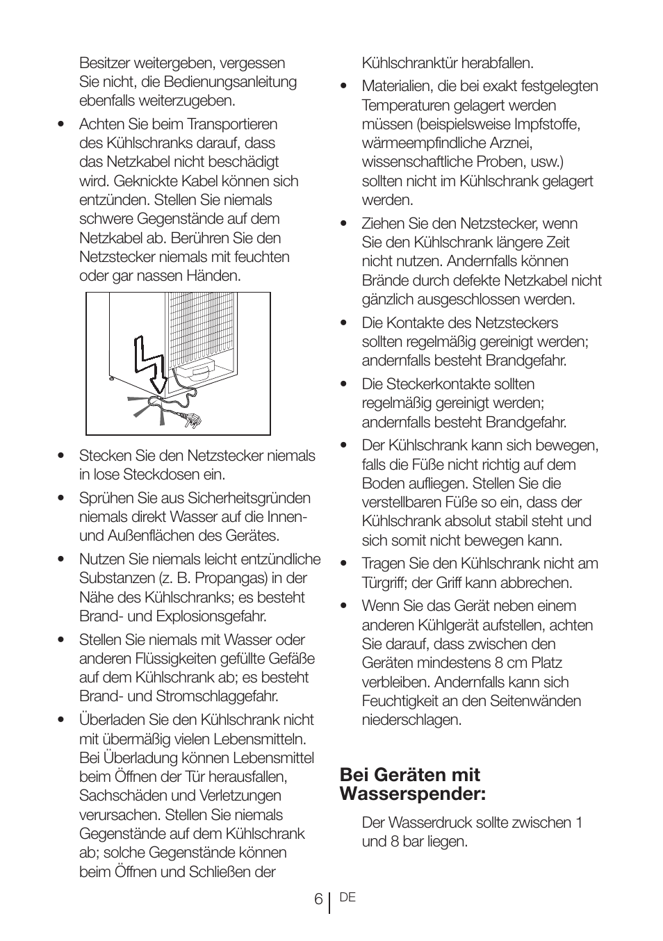 Bei geräten mit wasserspender | Beko RBI 2302 F User Manual | Page 27 / 85