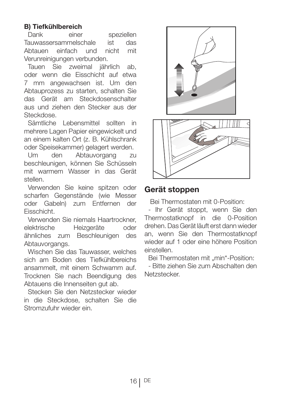 Gerät stoppen | Beko RBI 2302 F User Manual | Page 37 / 85