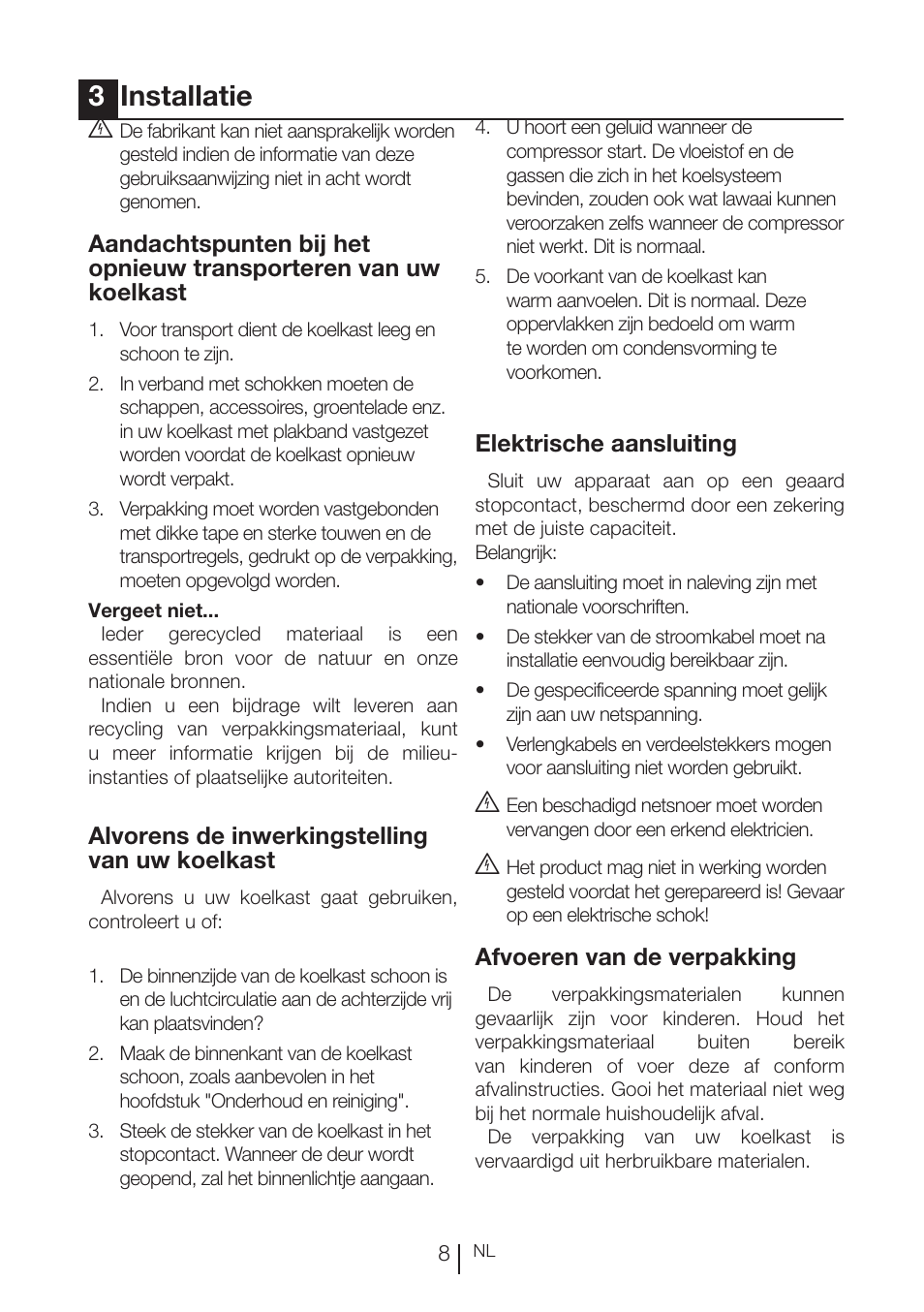 3installatie | Beko RBI 2302 F User Manual | Page 71 / 85