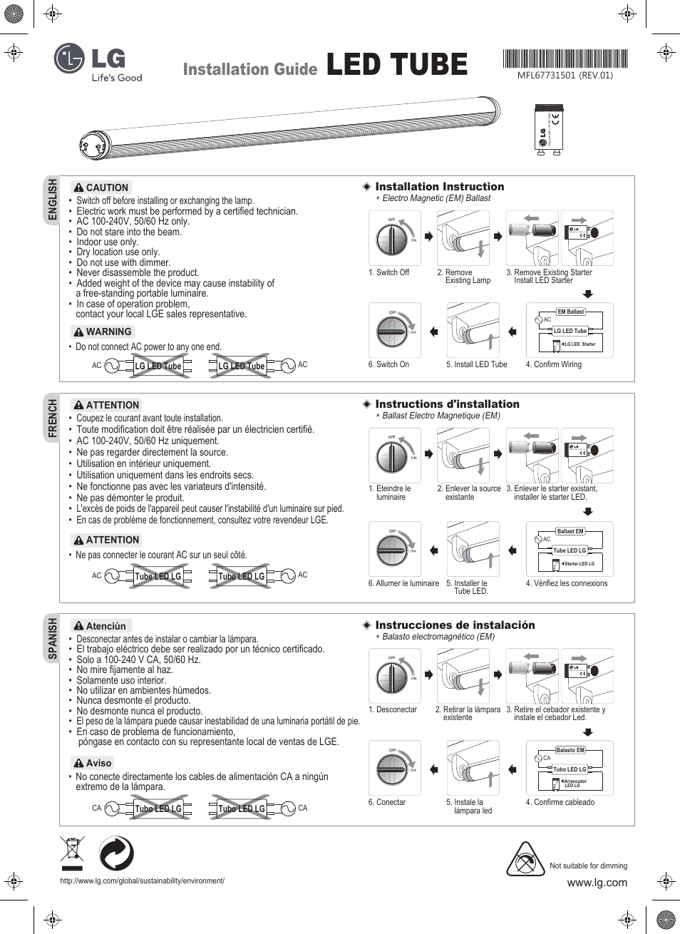 LG T4B22BD5FEA User Manual | 2 pages