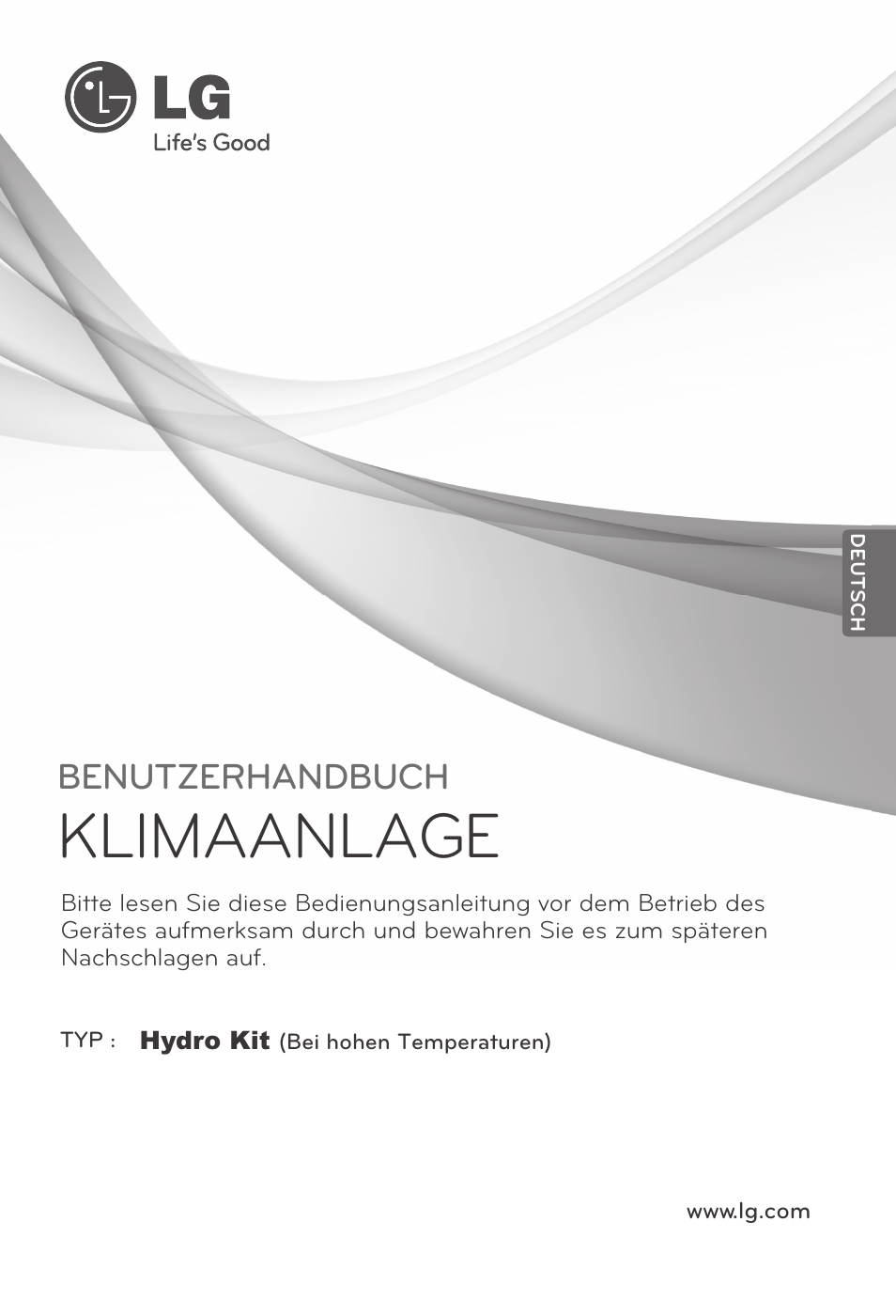 Deutsch, Klimaanlage, Benutzerhandbuch | LG ARNH08GK3A2 User Manual | Page 105 / 495