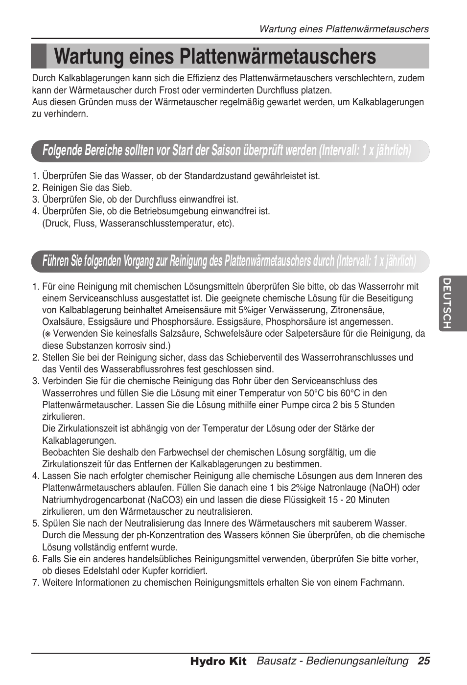 Wartung eines plattenwärmetauschers | LG ARNH08GK3A2 User Manual | Page 129 / 495