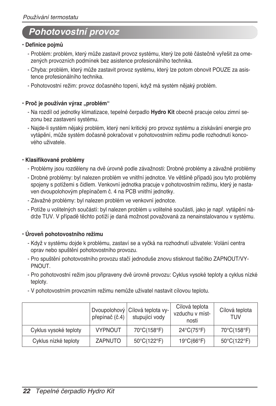 Pohotovostní provoz | LG ARNH08GK3A2 User Manual | Page 178 / 495