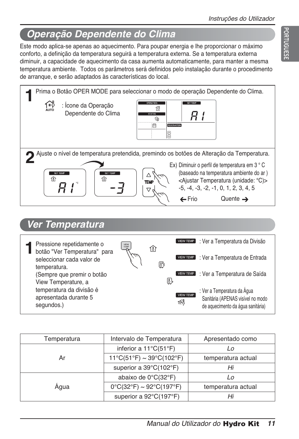 Operação dependente do clima, Ver temperatura | LG ARNH08GK3A2 User Manual | Page 271 / 495