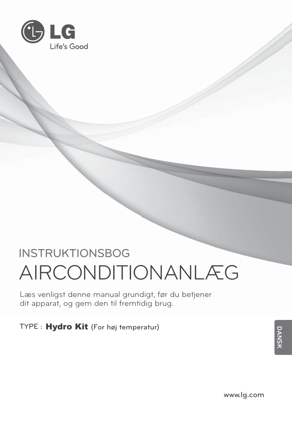 Dansk, Airconditionanlæg, Instruktionsbog | LG ARNH08GK3A2 User Manual | Page 469 / 495