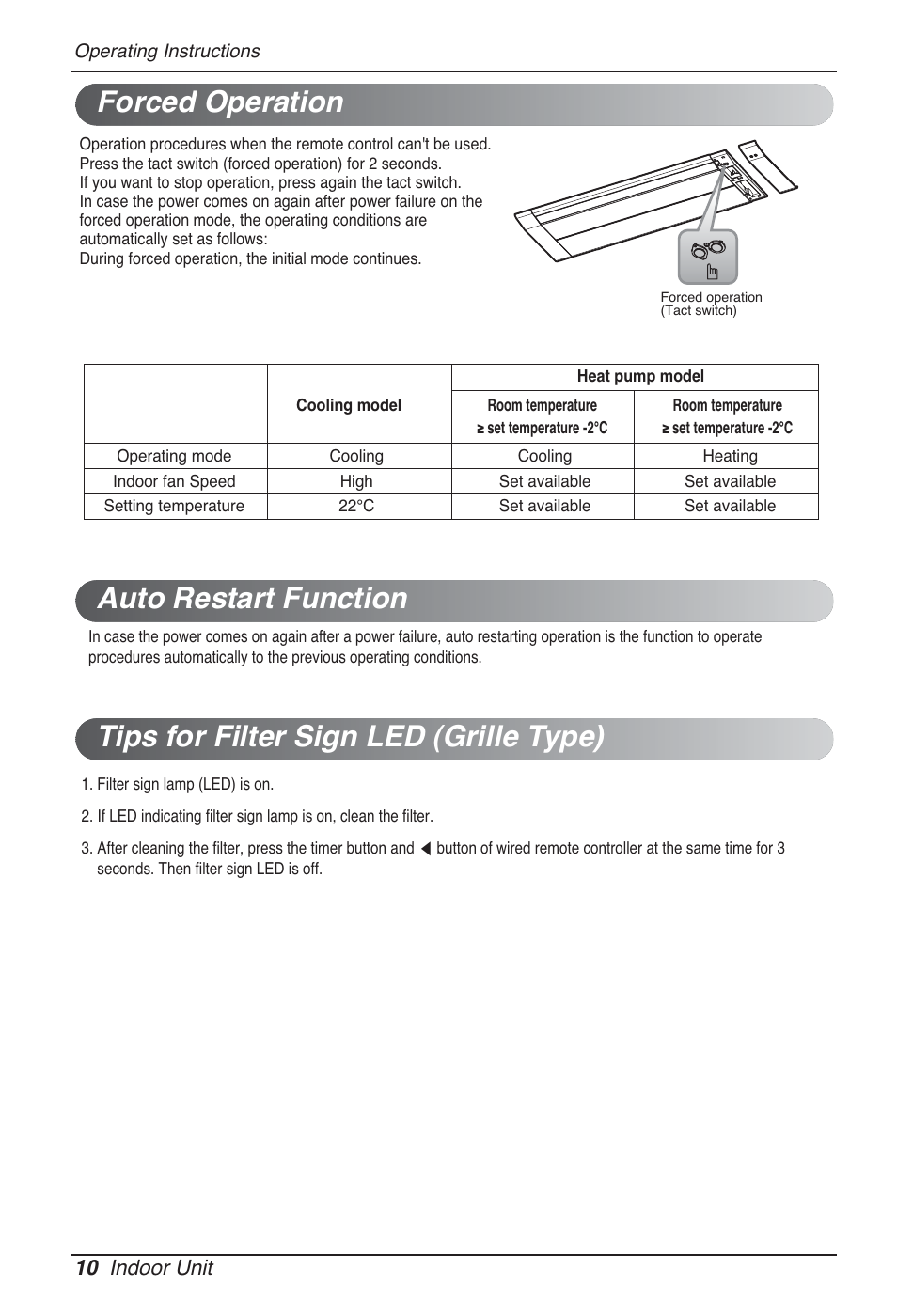 10 indoor unit | LG MT09AH User Manual | Page 10 / 289