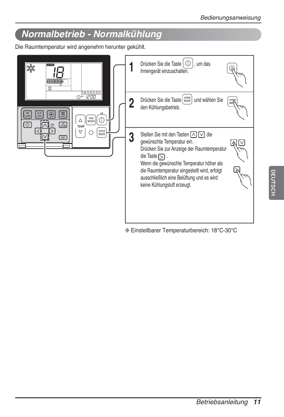 Normalbetrieb - normalkühlung | LG MT09AH User Manual | Page 155 / 289