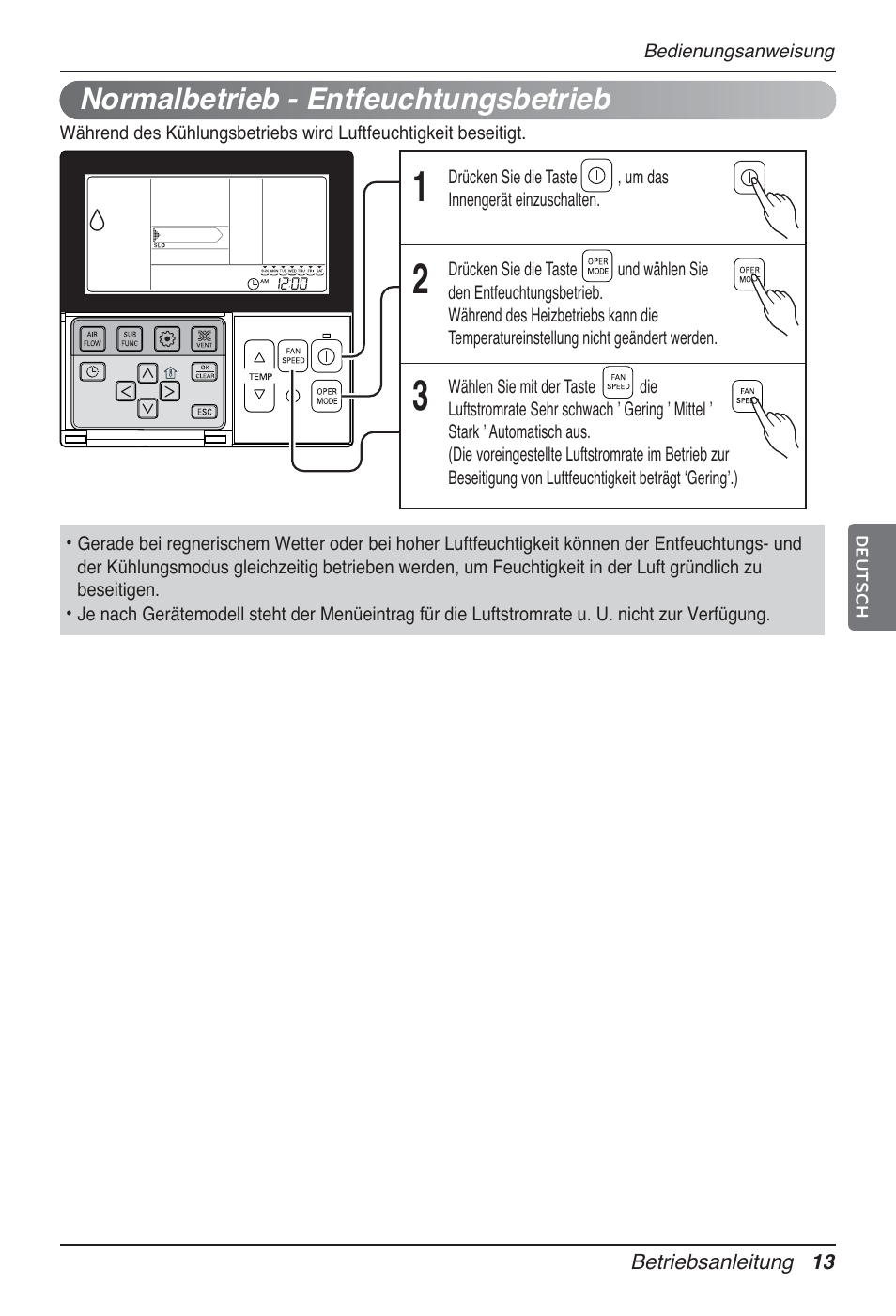 Normalbetrieb - entfeuchtungsbetrieb | LG MT09AH User Manual | Page 157 / 289