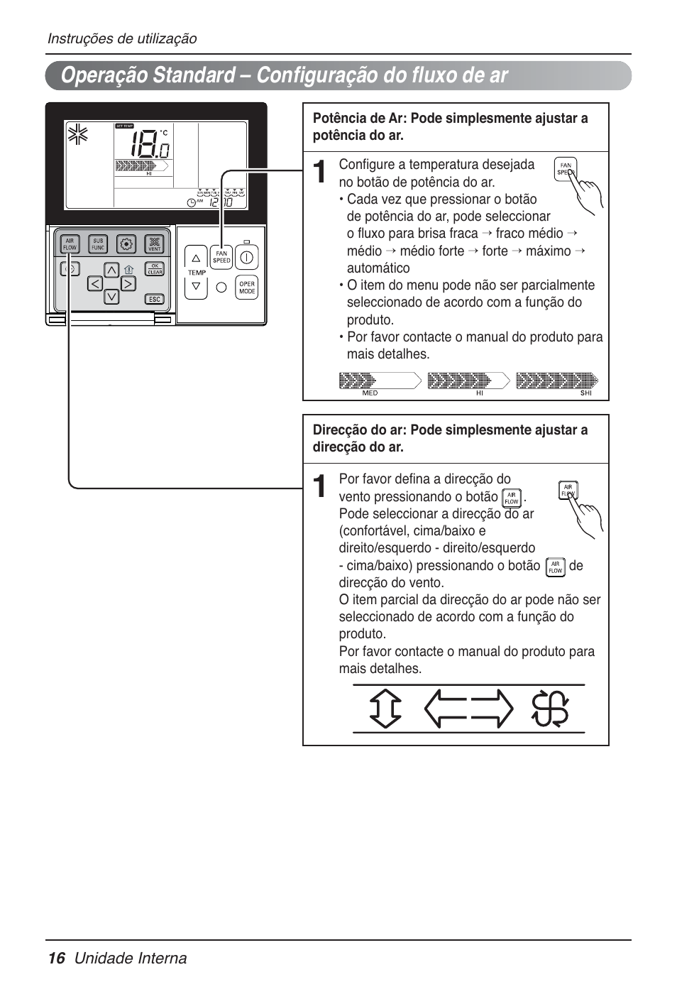 Operação standard – configuração do fluxo de ar | LG MT09AH User Manual | Page 232 / 289