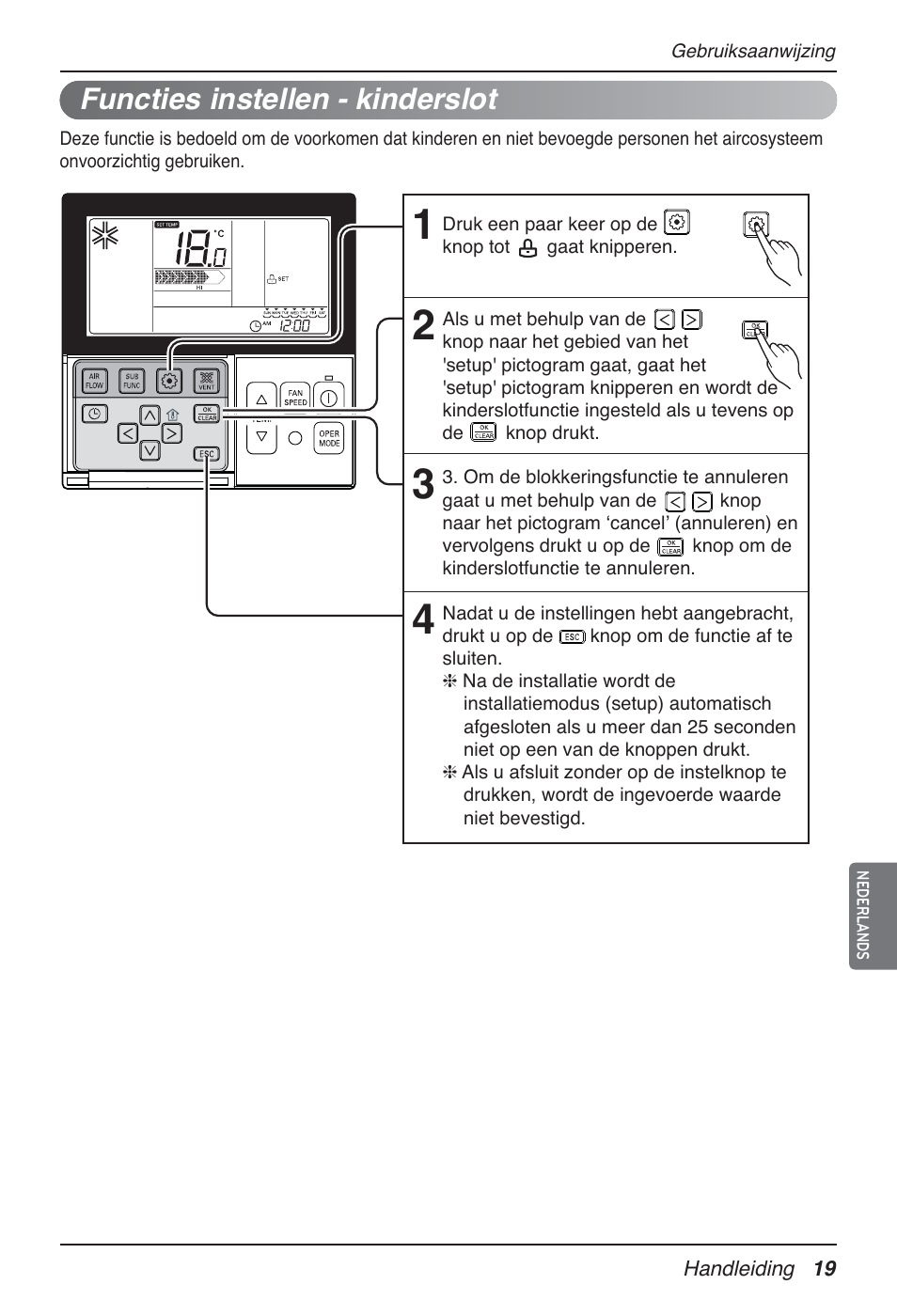 Functies instellen - kinderslot | LG MT09AH User Manual | Page 271 / 289