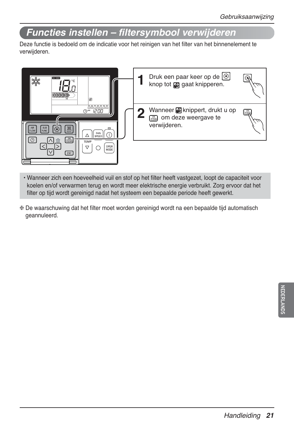 Functies instellen – filtersymbool verwijderen | LG MT09AH User Manual | Page 273 / 289