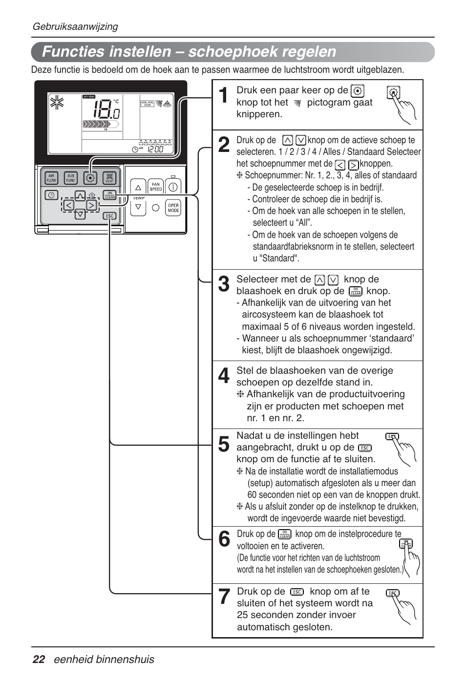 Functies instellen – schoephoek regelen | LG MT09AH User Manual | Page 274 / 289