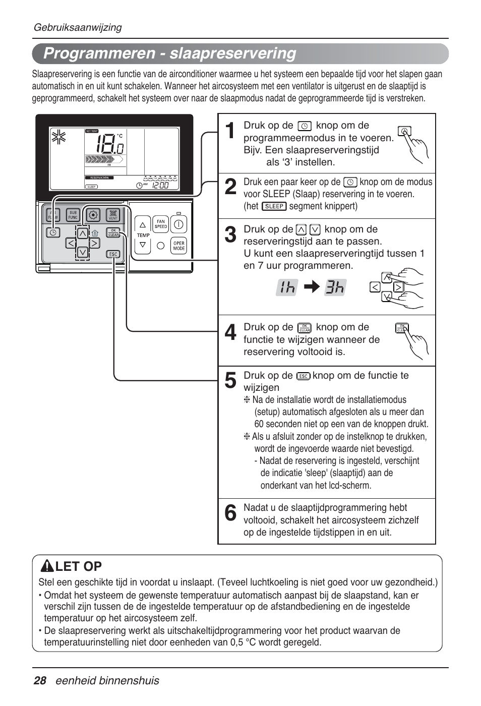 Programmeren - slaapreservering | LG MT09AH User Manual | Page 280 / 289