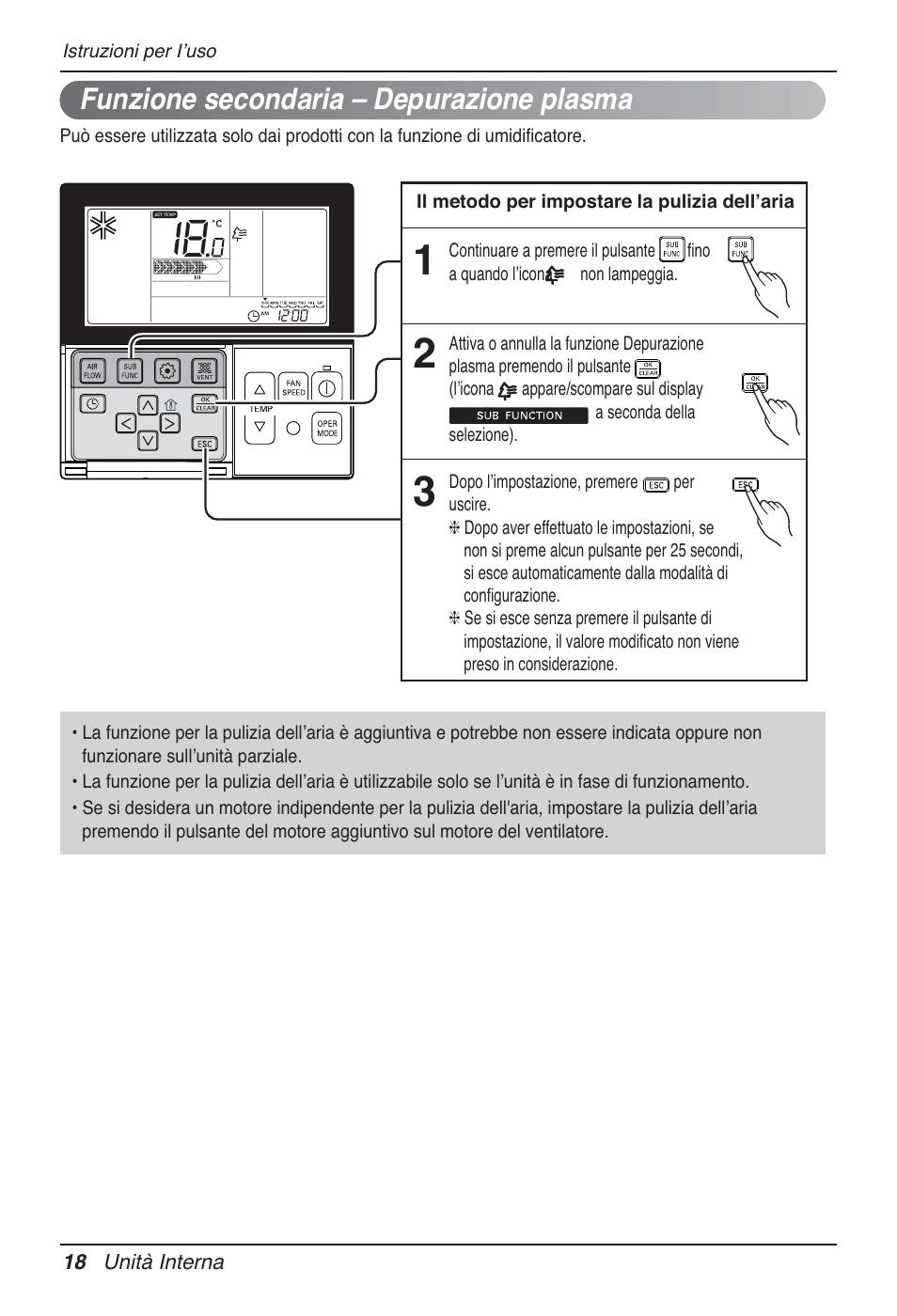 Funzione secondaria – depurazione plasma | LG MT09AH User Manual | Page 54 / 289