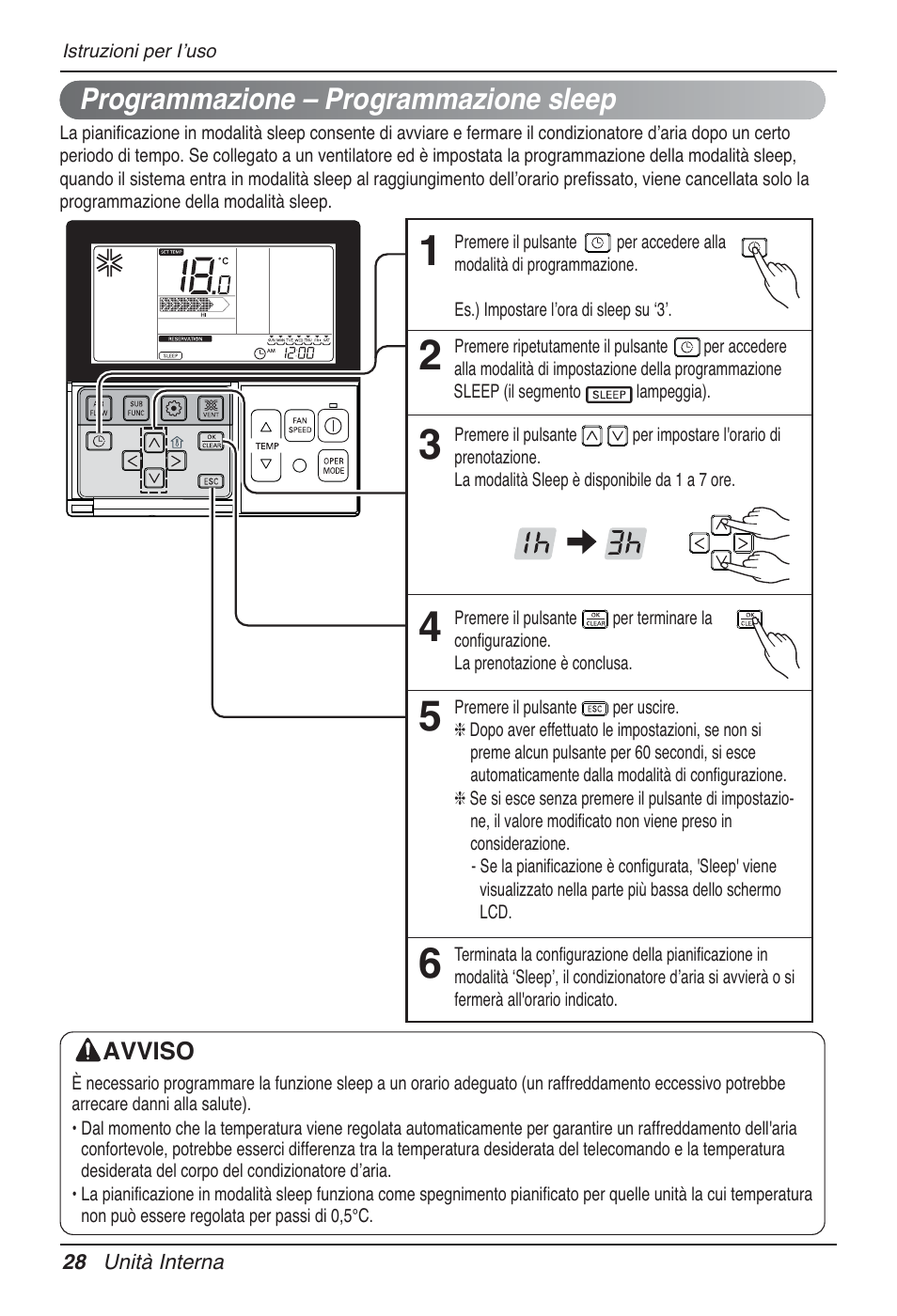 Programmazione – programmazione sleep | LG MT09AH User Manual | Page 64 / 289