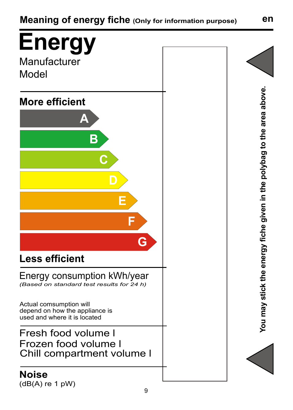 Energy | Beko FSE 1072 User Manual | Page 16 / 64