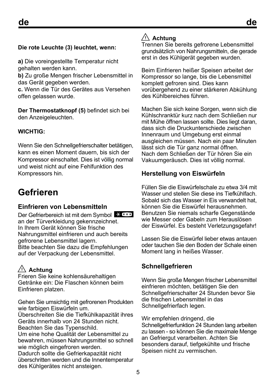 Gefrieren | Beko FSE 1072 User Manual | Page 21 / 64