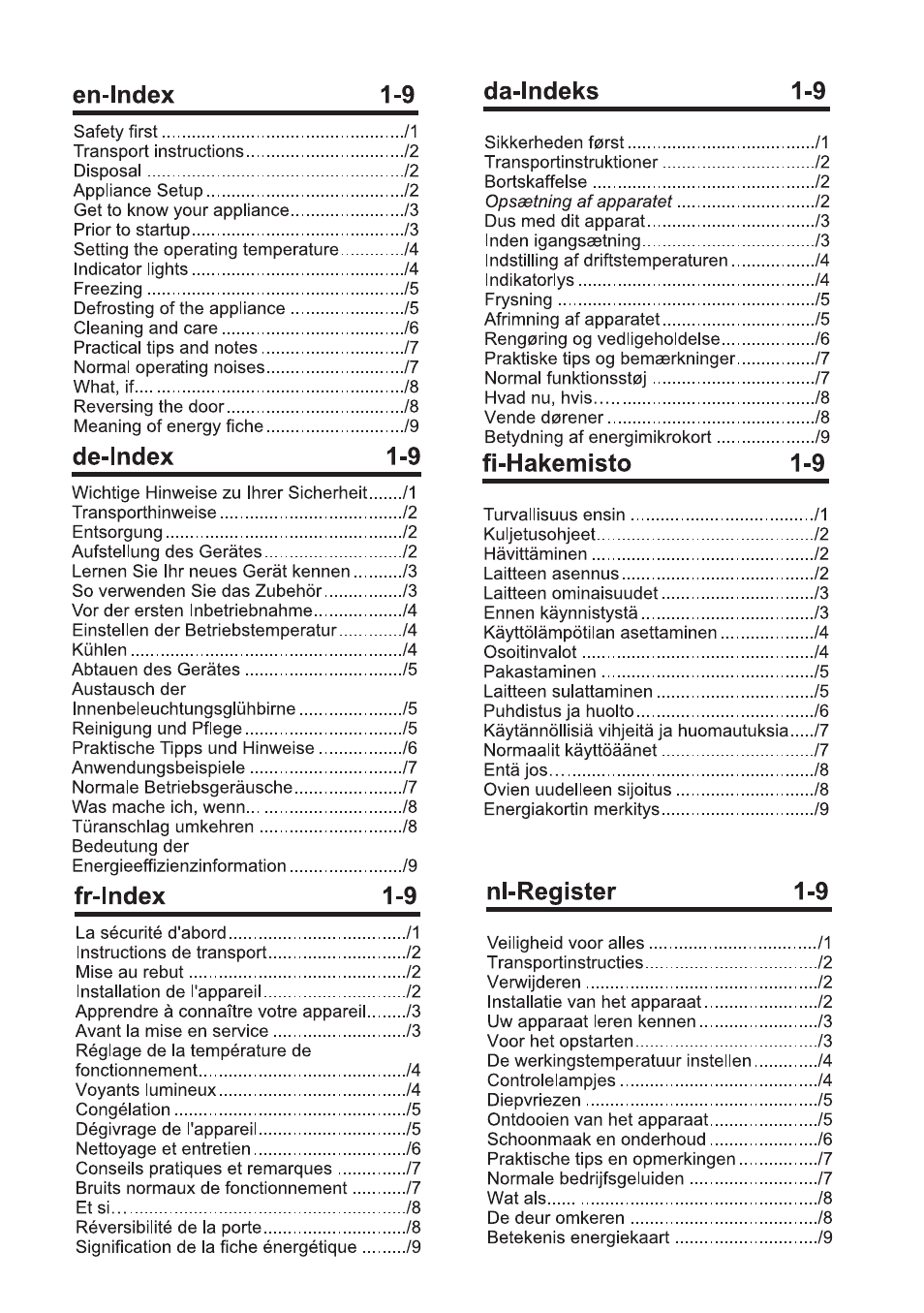 Beko FSE 1072 User Manual | Page 3 / 64