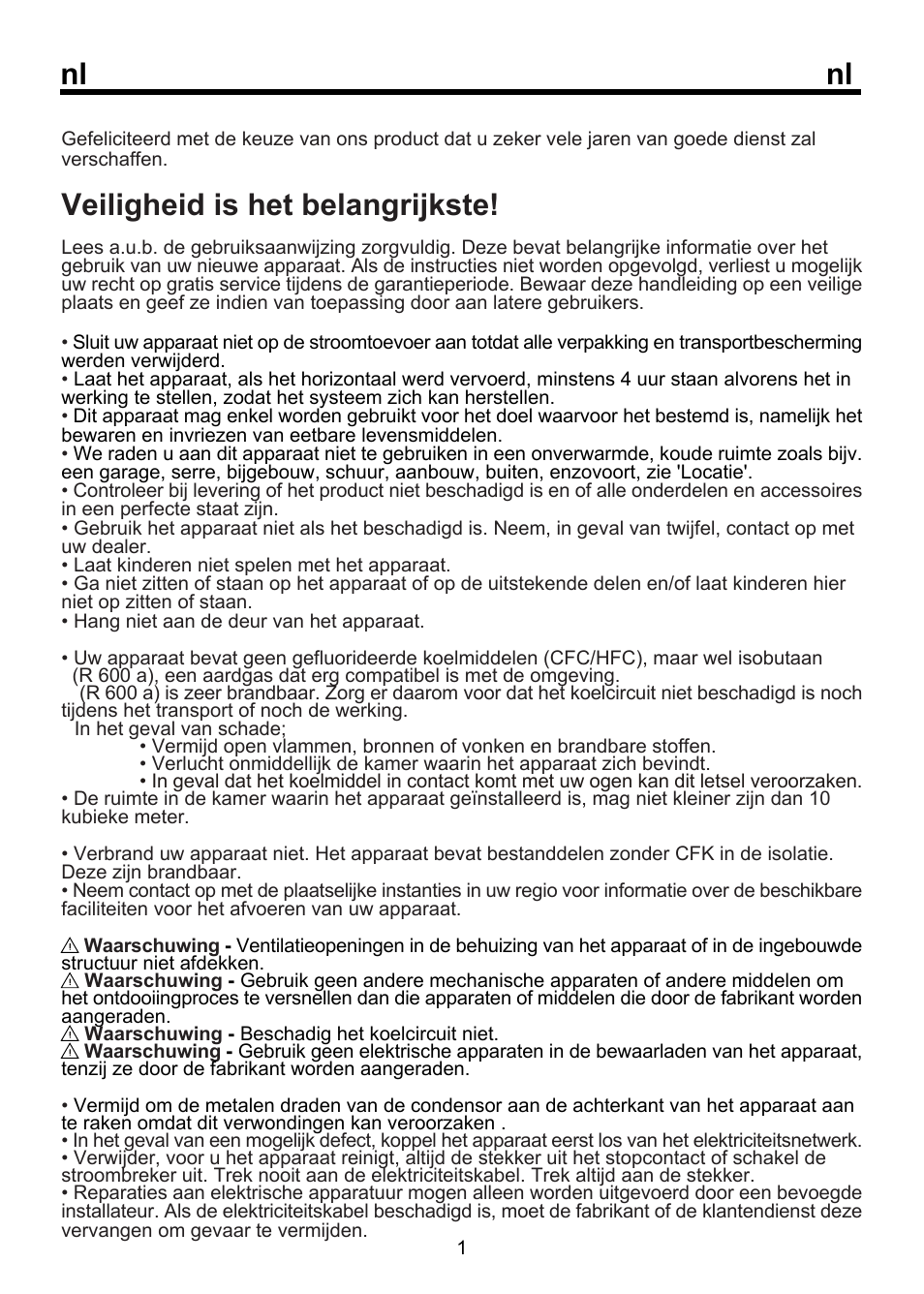 Veiligheid is het belangrijkste | Beko FSE 1072 User Manual | Page 53 / 64