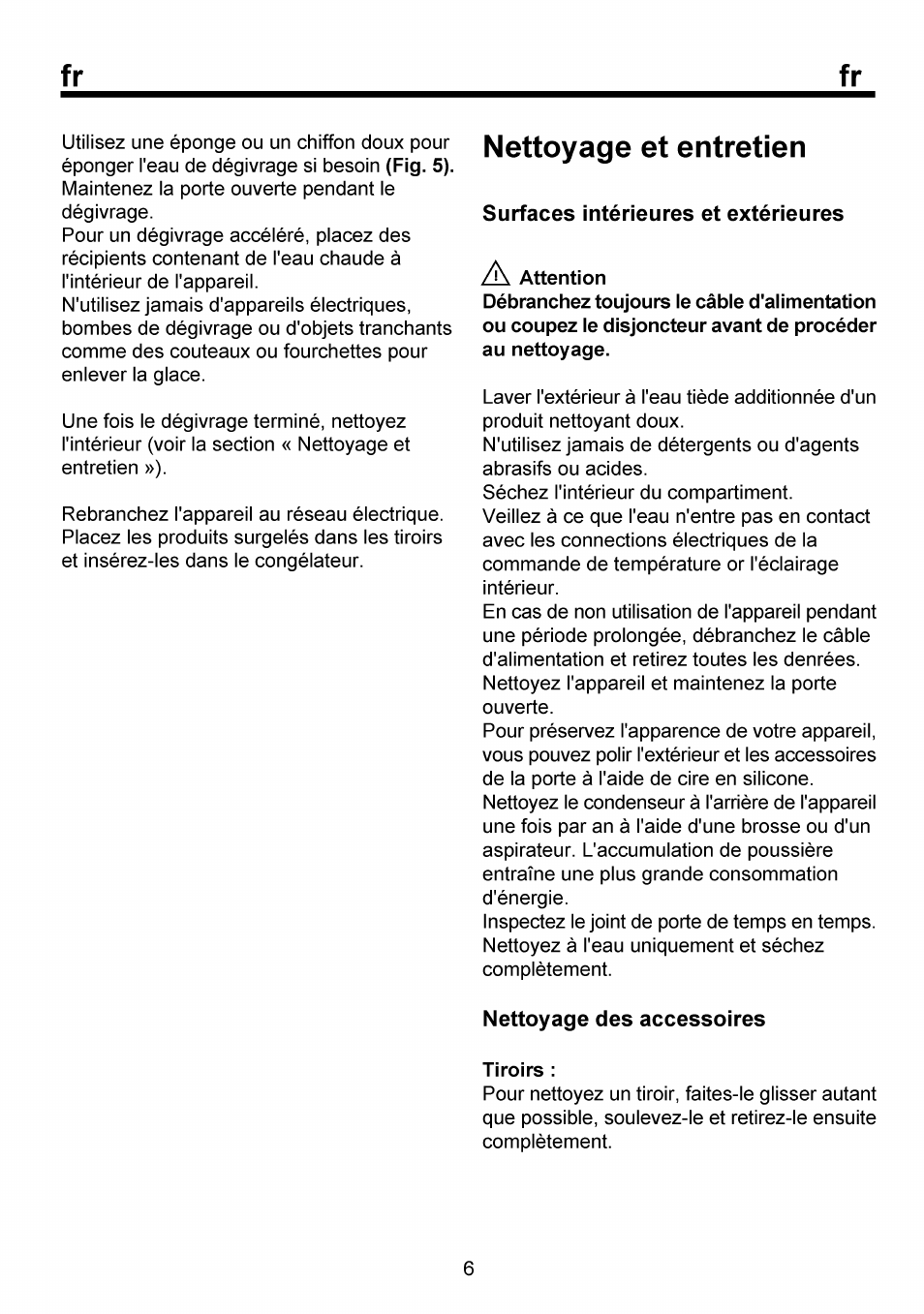 Nettoyage et entretien, Surfaces intérieures et extérieures, Nettoyage des accessoires | Beko FSE 1073 User Manual | Page 31 / 64