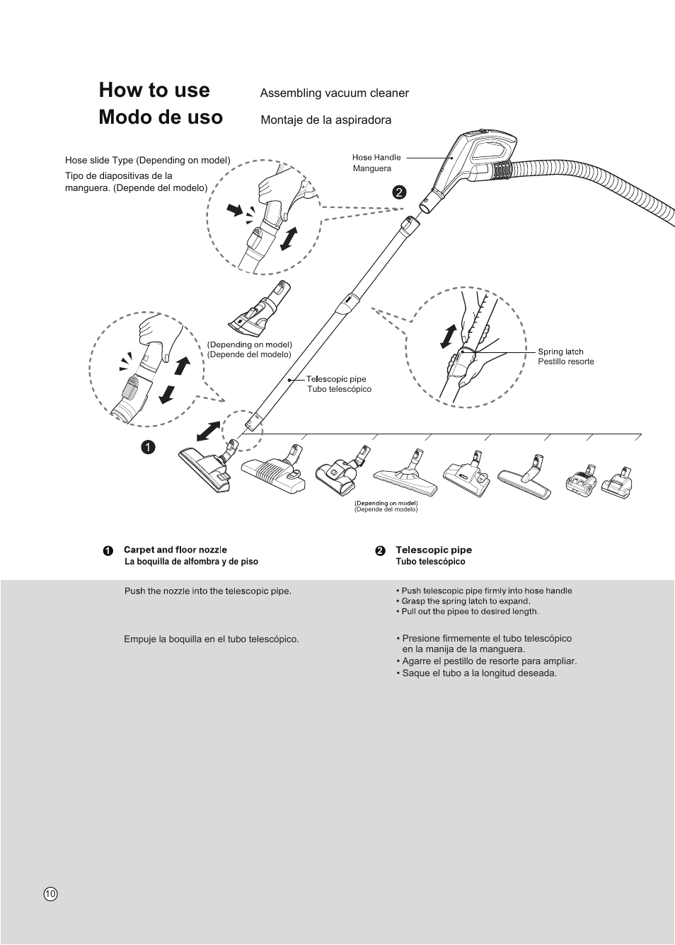 How to use, Modo de uso | LG VC3016NRTQ User Manual | Page 11 / 25