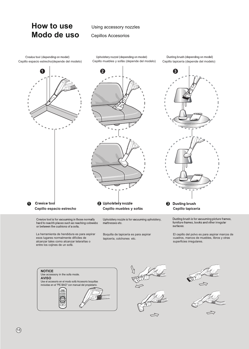 How to use, Modo de uso | LG VC3016NRTQ User Manual | Page 19 / 25