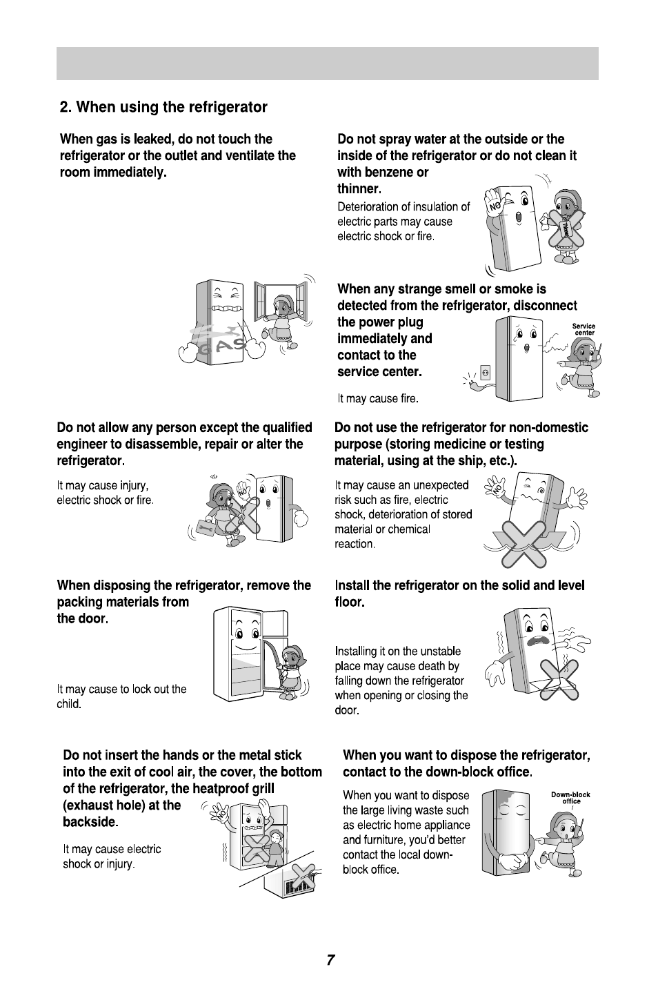 LG GR3421W User Manual | Page 8 / 48