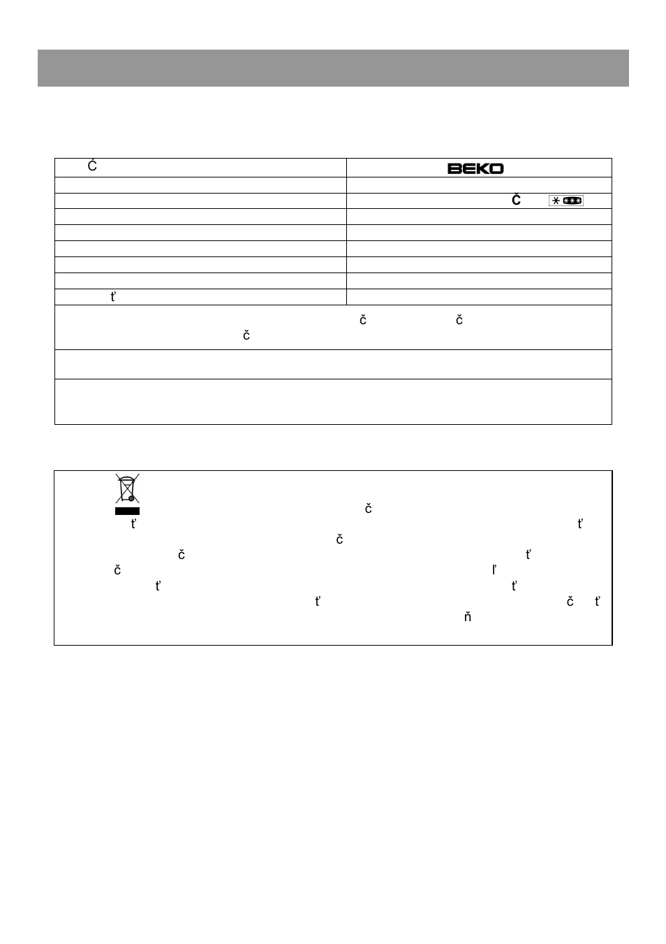 Návod na použitie, Údaje o zariadení | Beko HSA 24540 User Manual | Page 33 / 48