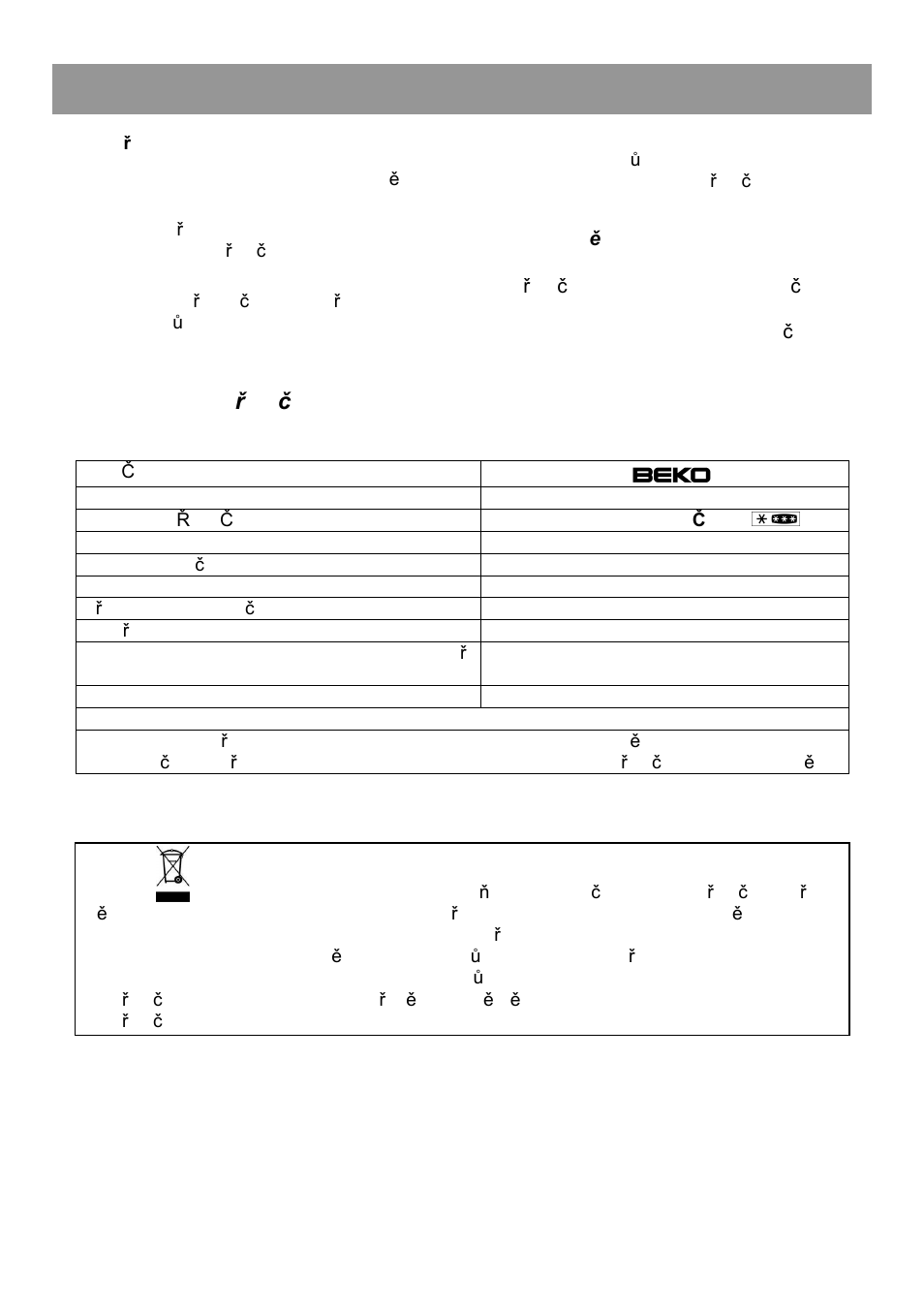 Návod k použití, Datový list spot ř ebi č e | Beko HSA 24540 User Manual | Page 47 / 48