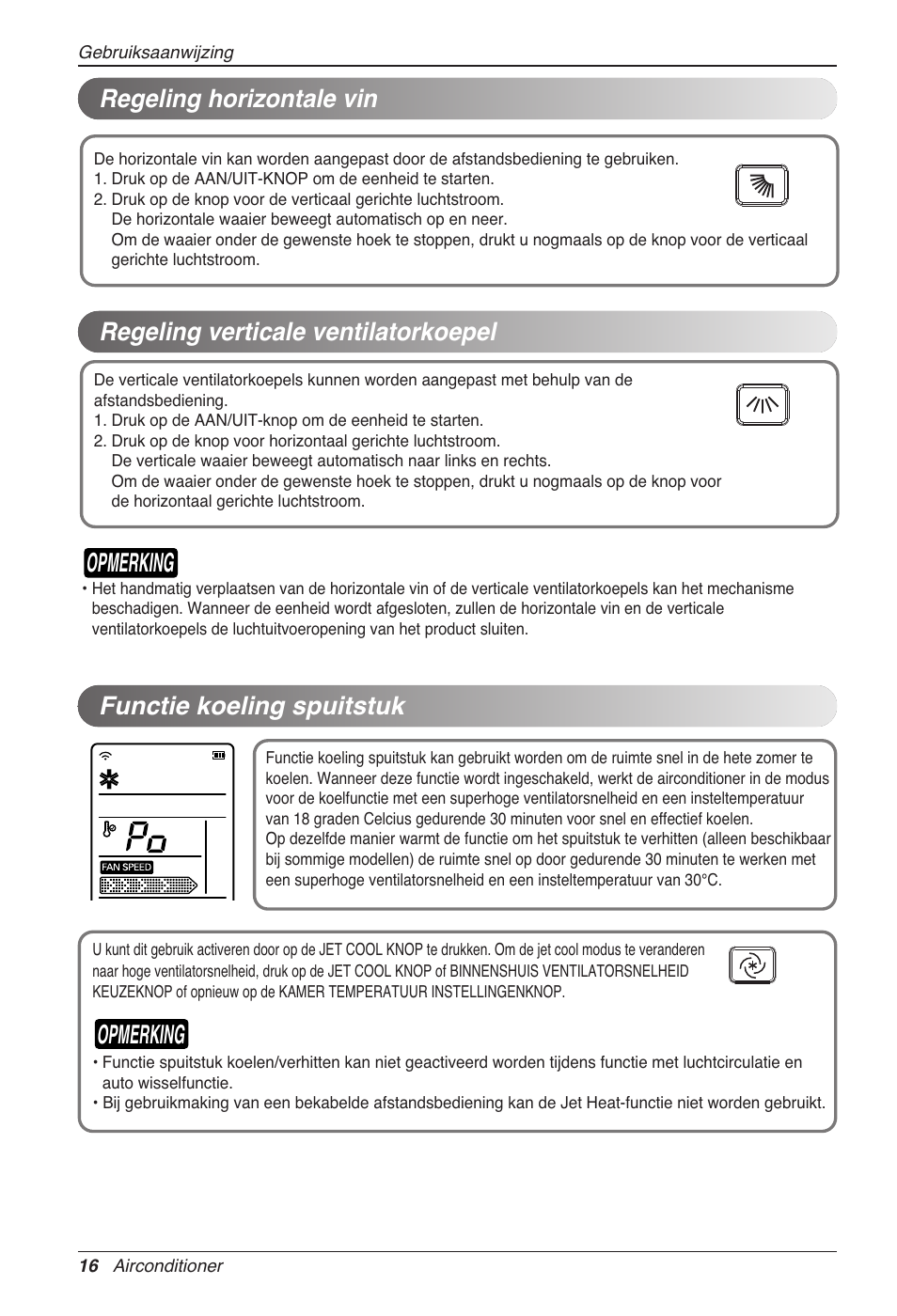 Opmerking, Functie koeling spuitstuk | LG CC07AWV User Manual | Page 156 / 381
