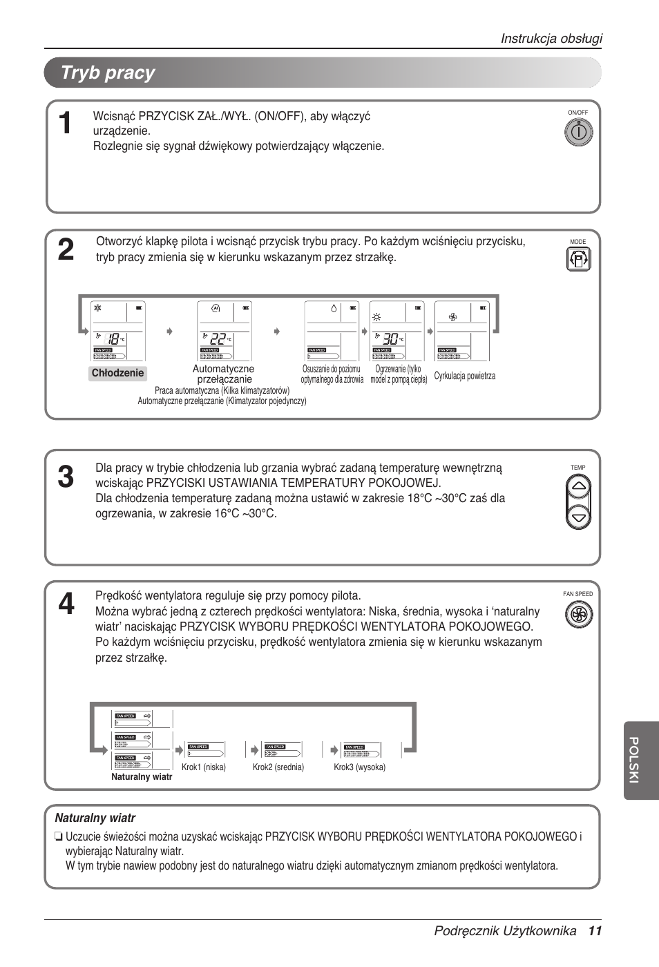 Tryb pracy | LG CC07AWV User Manual | Page 171 / 381