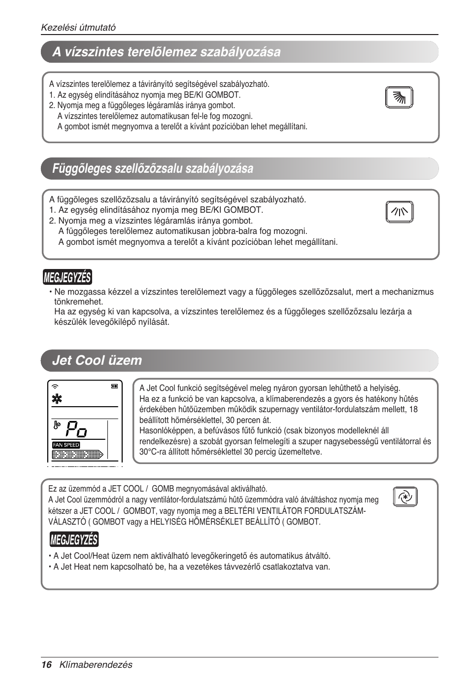 Jet cool üzem | LG CC07AWV User Manual | Page 196 / 381