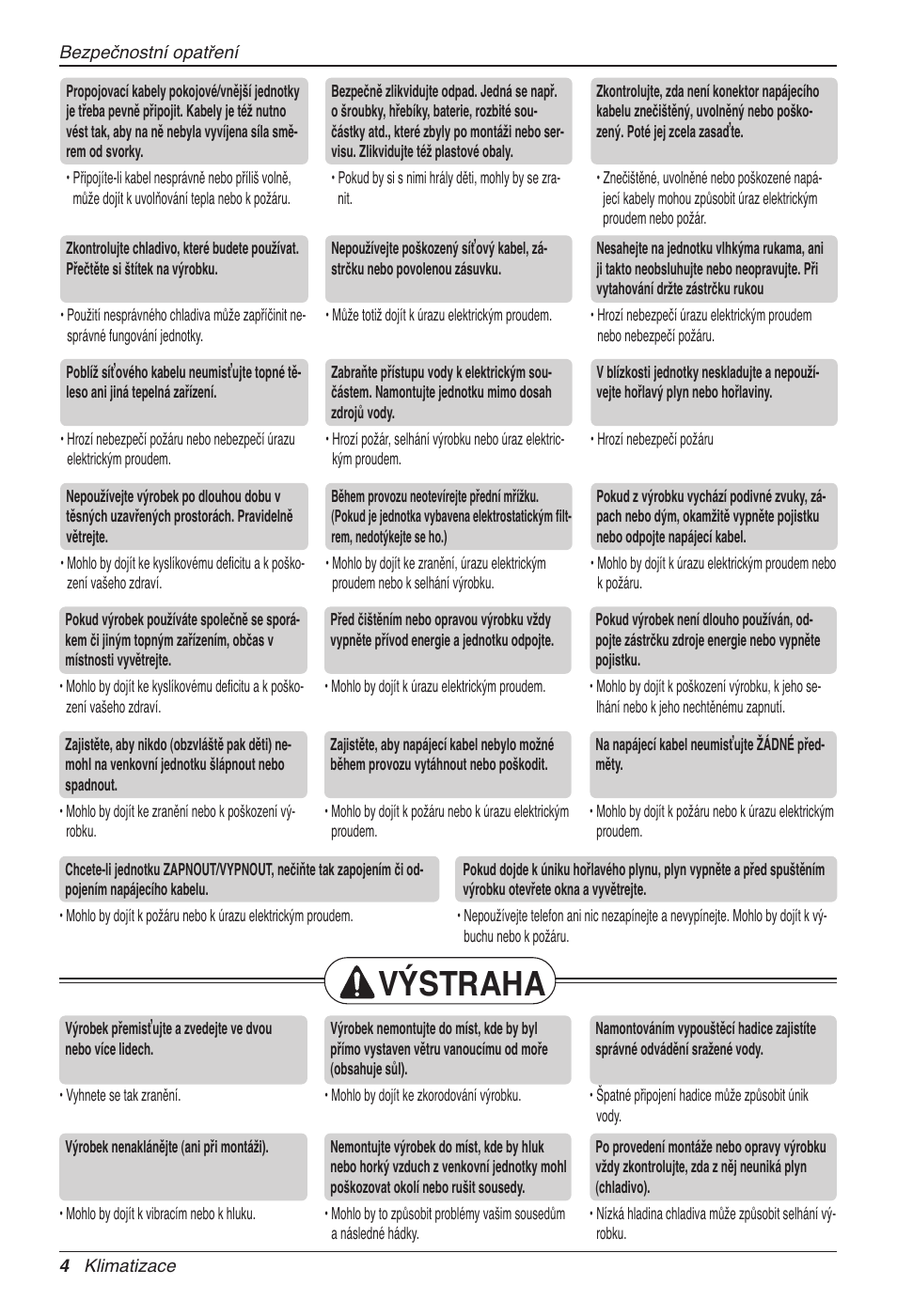 Výstraha | LG CC07AWV User Manual | Page 204 / 381