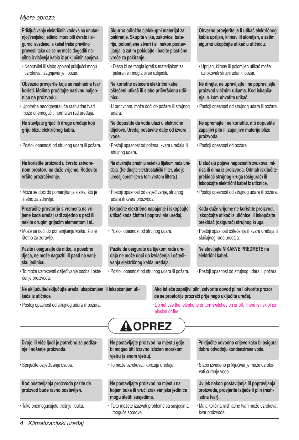 Oprez | LG CC07AWV User Manual | Page 284 / 381